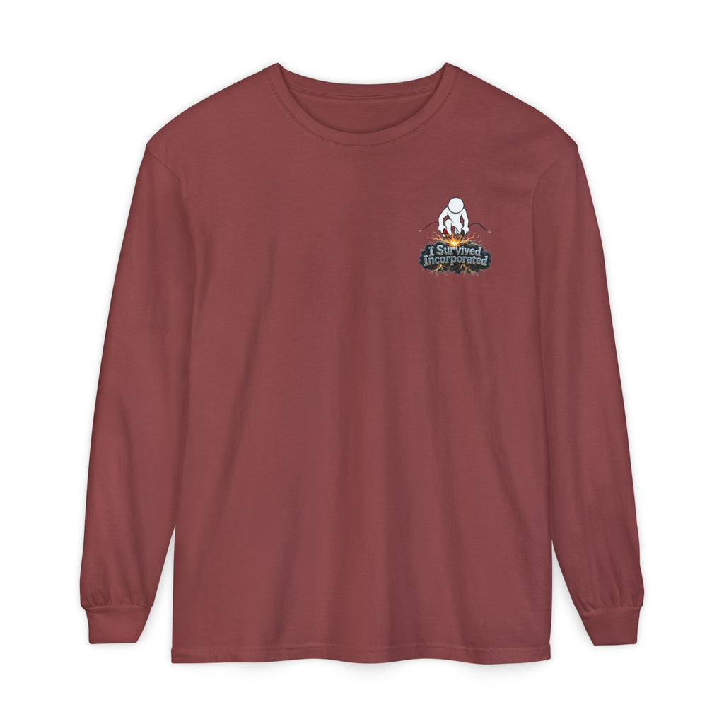 I Survived 2020 — "Please Stand By" Test Pattern Tee Summer Premier Unisex Garment-Dyed Long Sleeve T-Shirt