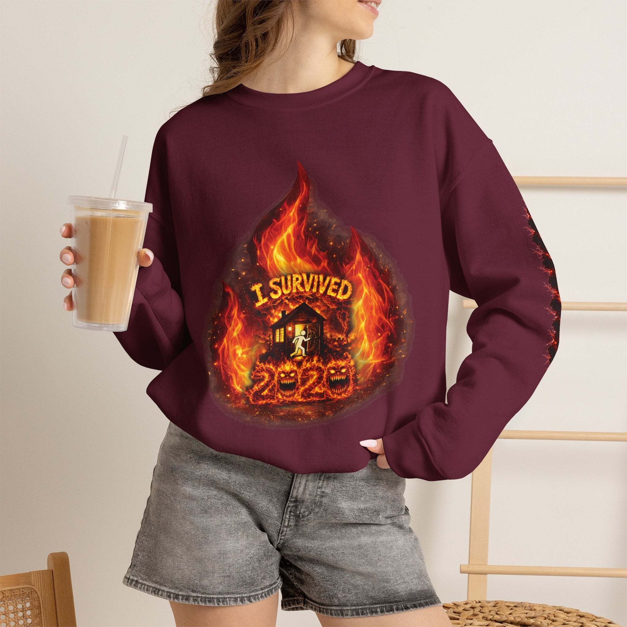 I Survived 2020 — Director's Cut S2:E2 "The Bobcat Fire" | Wildfire Edition Memorial Unisex Heavy Blend™ Crewneck Sweatshirt