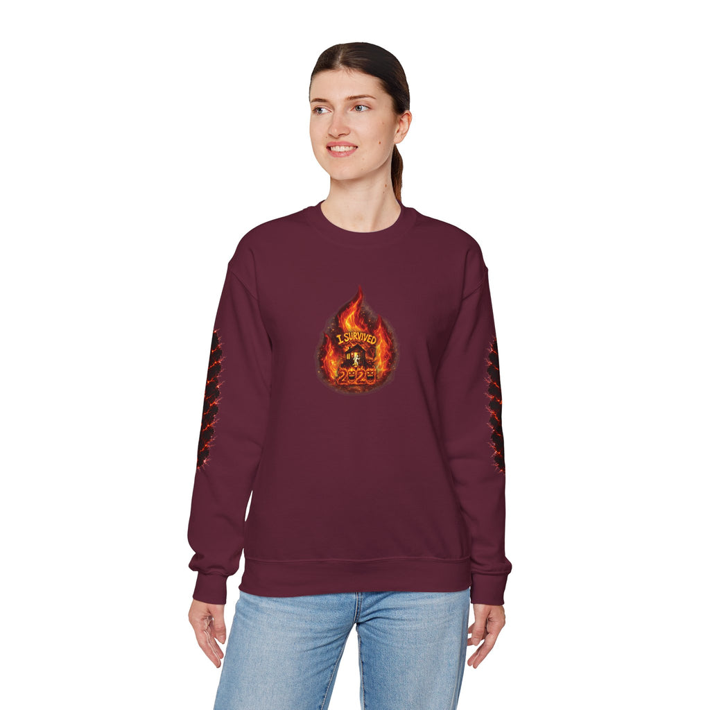 I Survived 2020 — WILDFIRES S2:E4: Director's Cut "Western U.S. Wildfire Season" Memorial Unisex Heavy Blend™ Crewneck Sweatshirt