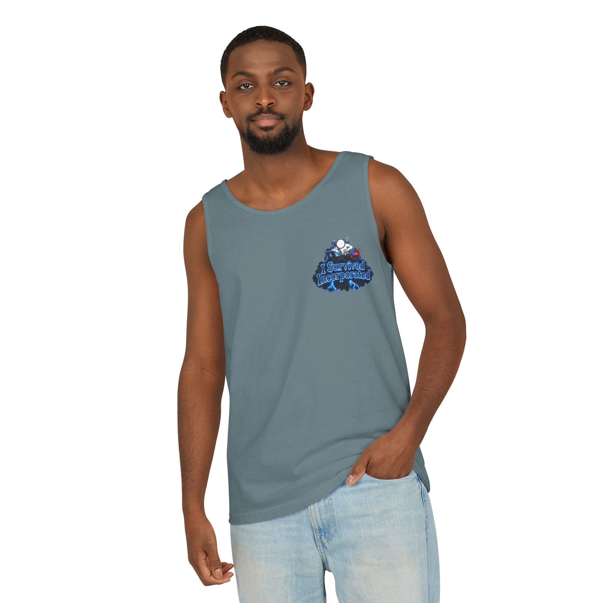 I Survived 2020 — "Please Stand By" Test Pattern Tee Lockdown Special Edition Summer Exclusive Unisex Garment-Dyed Tank Top