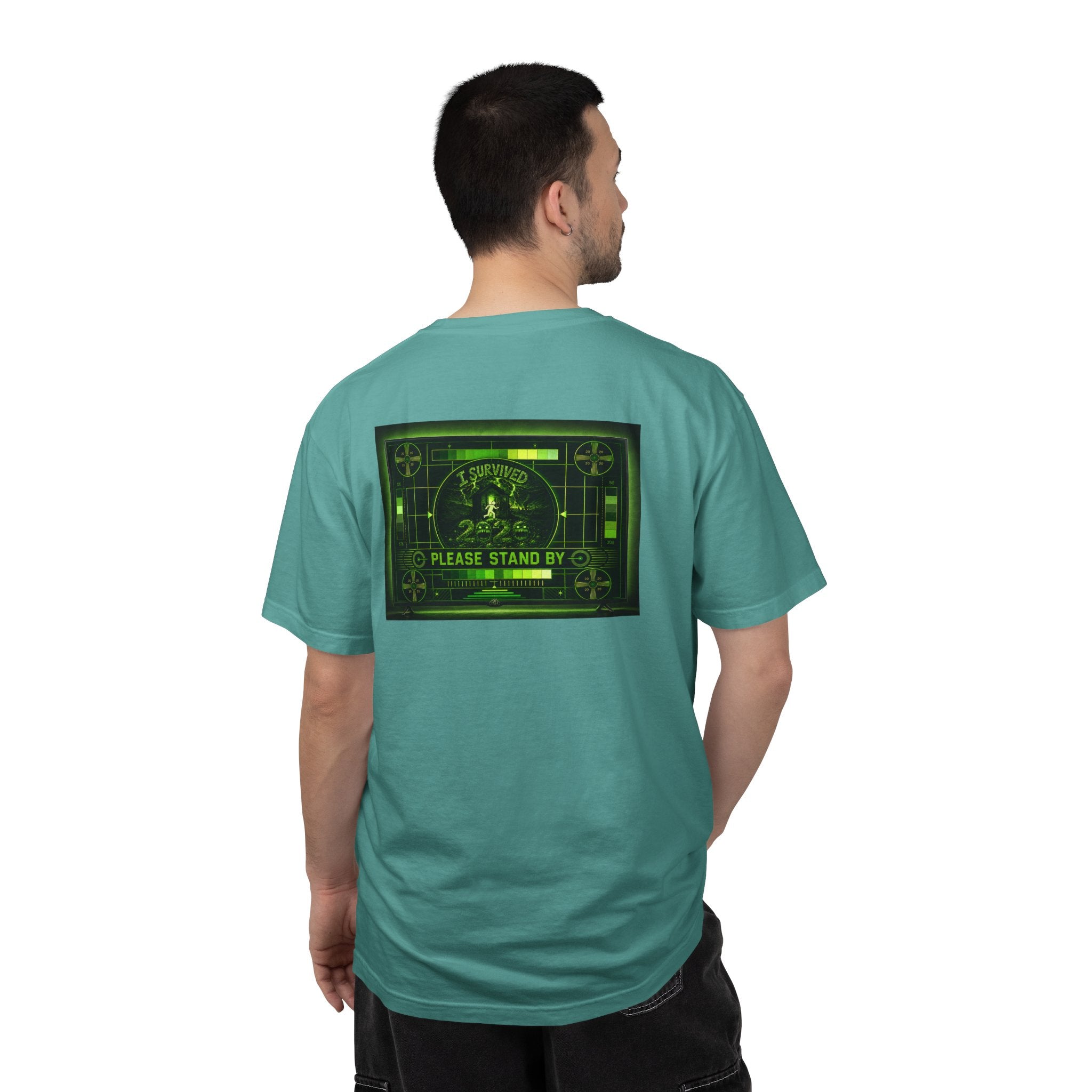 I Survived 2020 — "Please Stand By" Test Pattern Toxic Signal Tee Summer Premiere Unisex Garment-Dyed T-shirt