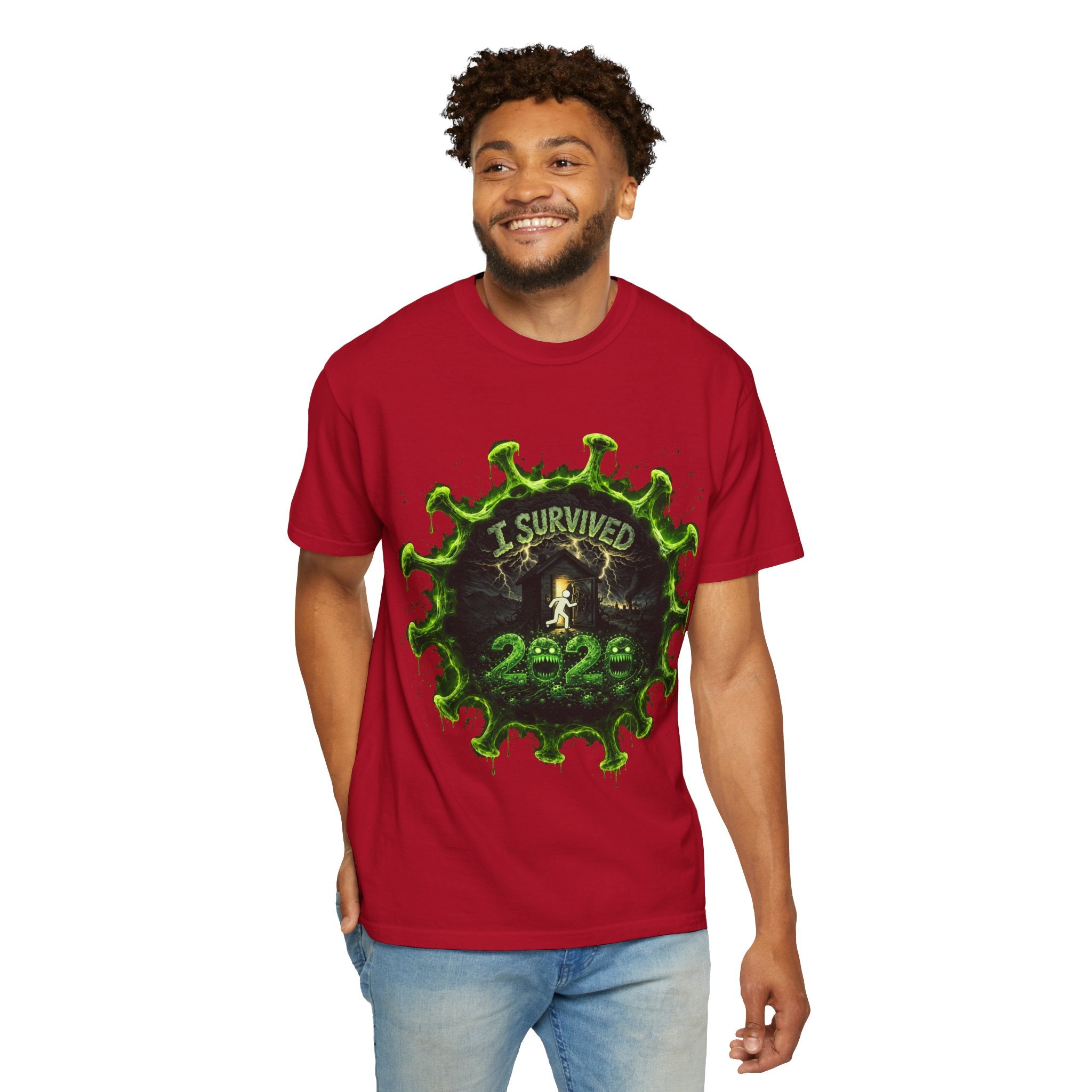 I Survived 2020 — Director's Cut S1:E4 "Mask Madness Mayhem Moment" | Pandemic Edition Unisex Garment-Dyed T-shirt