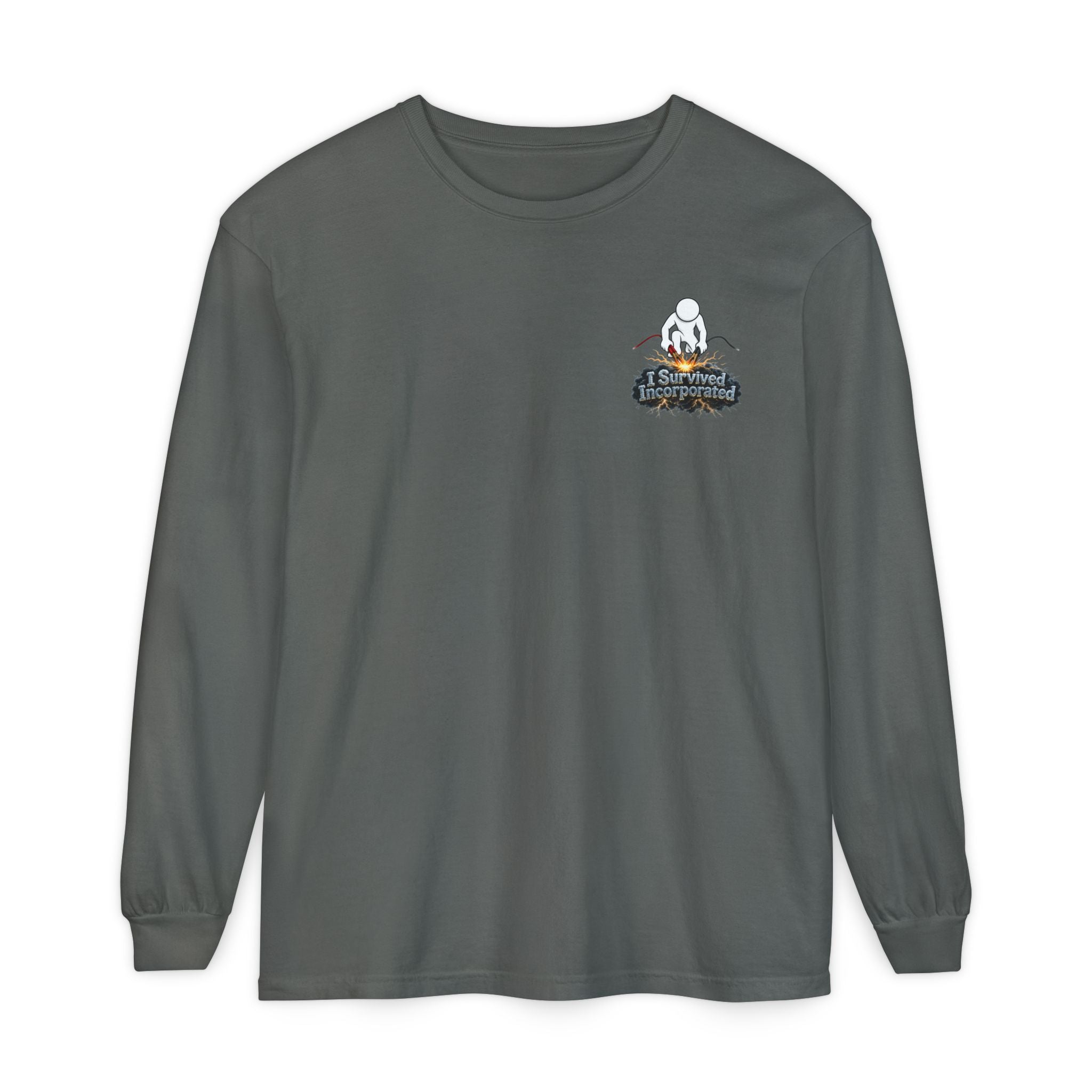 I Survived 2020 — "Please Stand By" Test Pattern Tee Summer Premier Unisex Garment-Dyed Long Sleeve T-Shirt