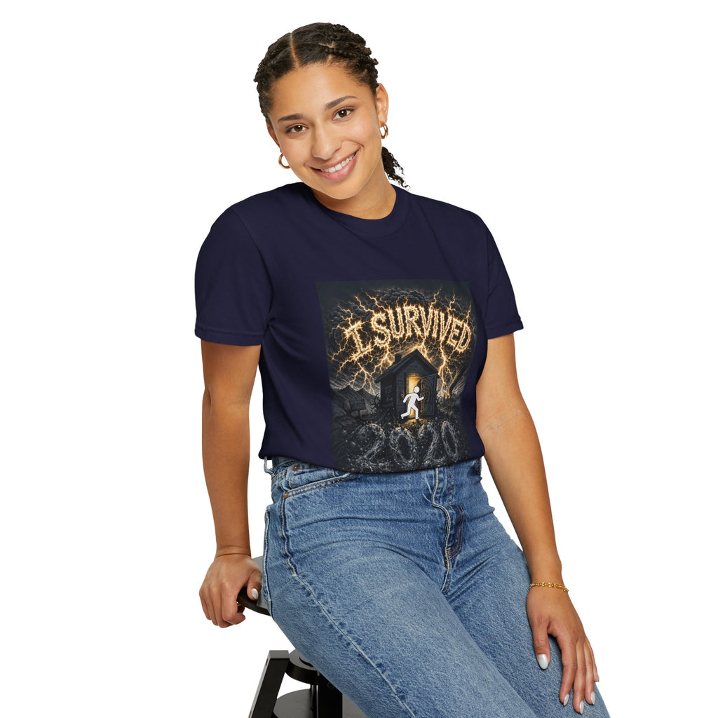I Survived 2020 — Original Design Teaser Tee | Season 1 Premiere Drop Unisex Garment-Dyed T-shirt