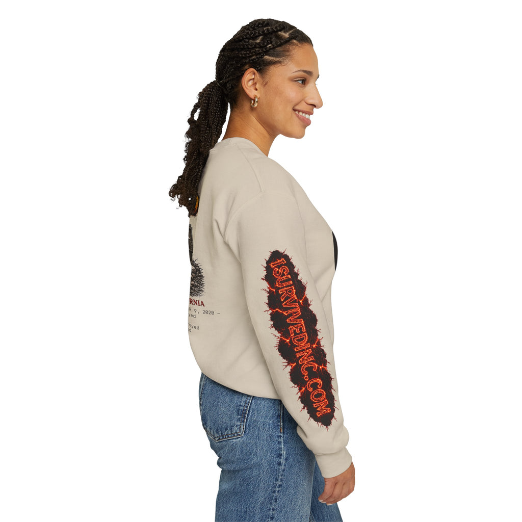 I Survived 2020 — S2:E1 "Berry Creek" | Wildfire Edition Memorial Unisex Heavy Blend™ Crewneck Sweatshirt