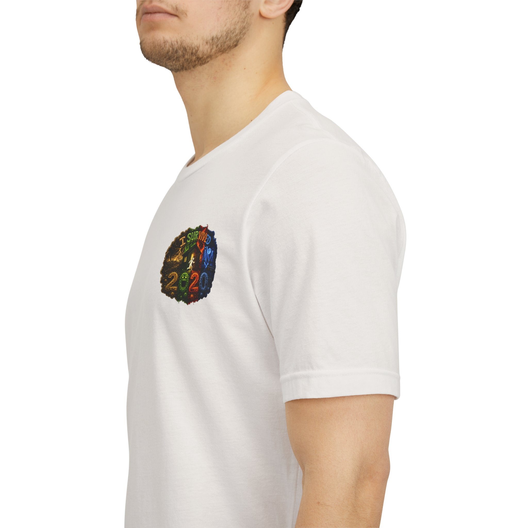 I Survived 2020 — "No Signal" Test Pattern Tee Alien Broadcast Finale Summer Premiere Unisex Jersey Short Sleeve Tee