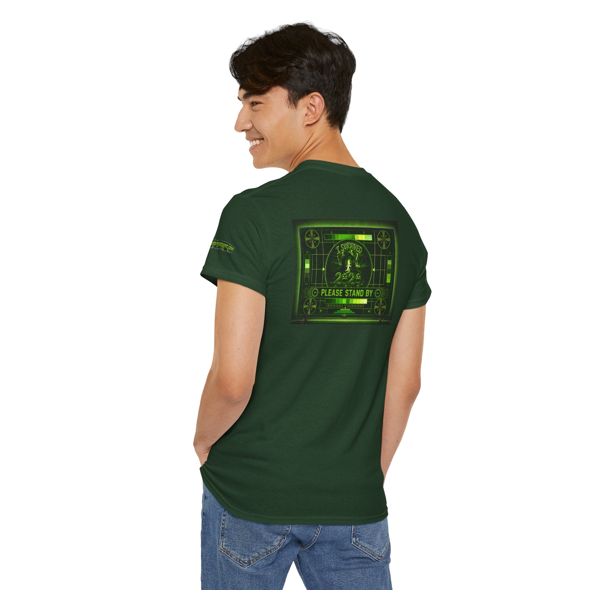 I Survived 2020 — "Please Stand By" Test Pattern Toxic Signal Tee Special Edition Summer Premiere Unisex Heavy Cotton Tee