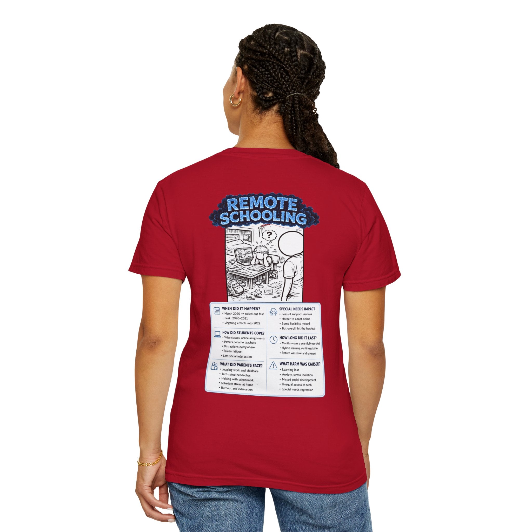 I Survived 2020 —  LOCKDOWN S3:E3: Director's Cut "Remote Schooling" Unisex Garment-Dyed T-shirt