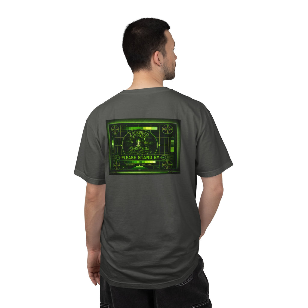 I Survived 2020 — "Please Stand By" Test Pattern Toxic Signal Tee Summer Premiere Unisex Garment-Dyed T-shirt