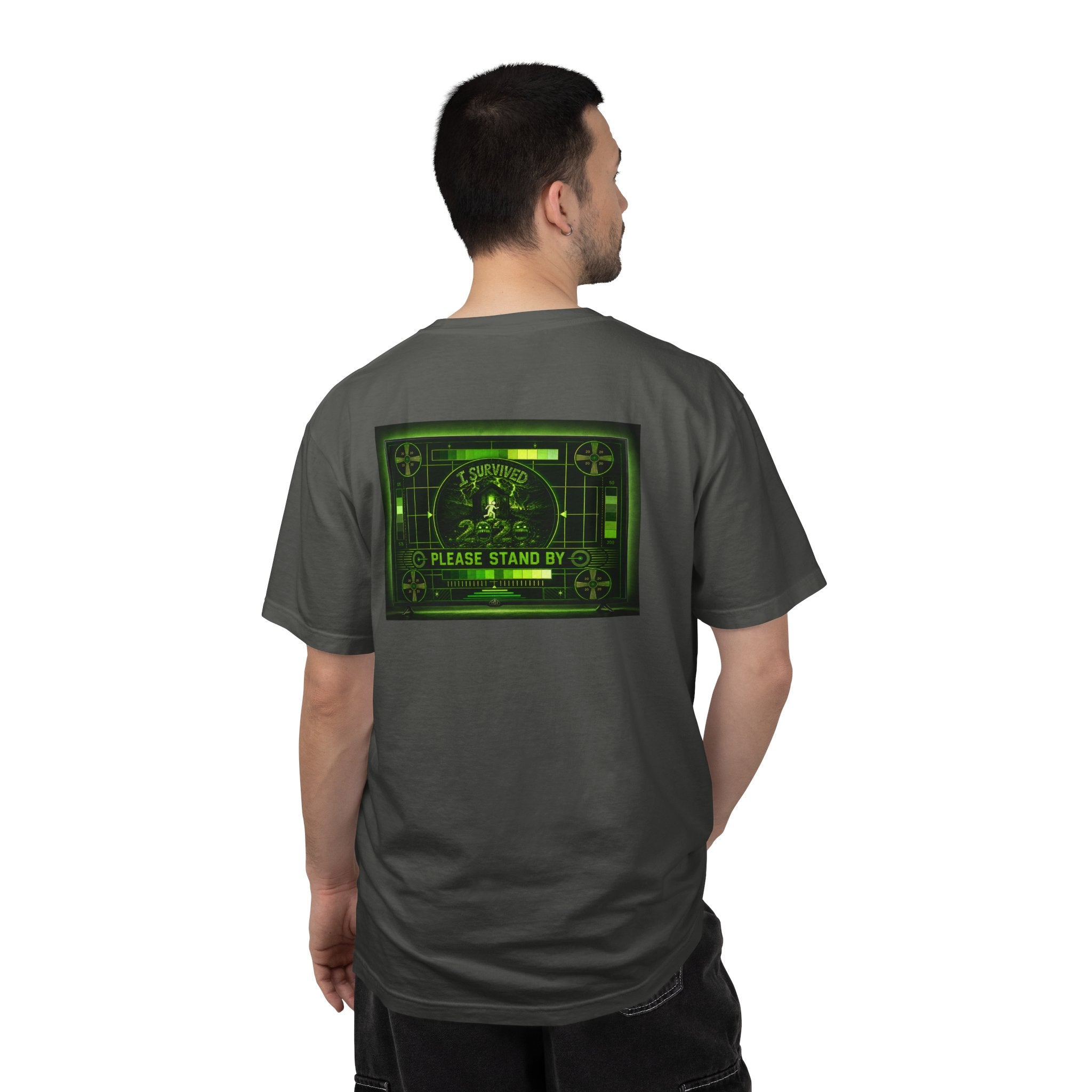 I Survived 2020 — "Please Stand By" Test Pattern Toxic Signal Tee Summer Premiere Unisex Garment-Dyed T-shirt