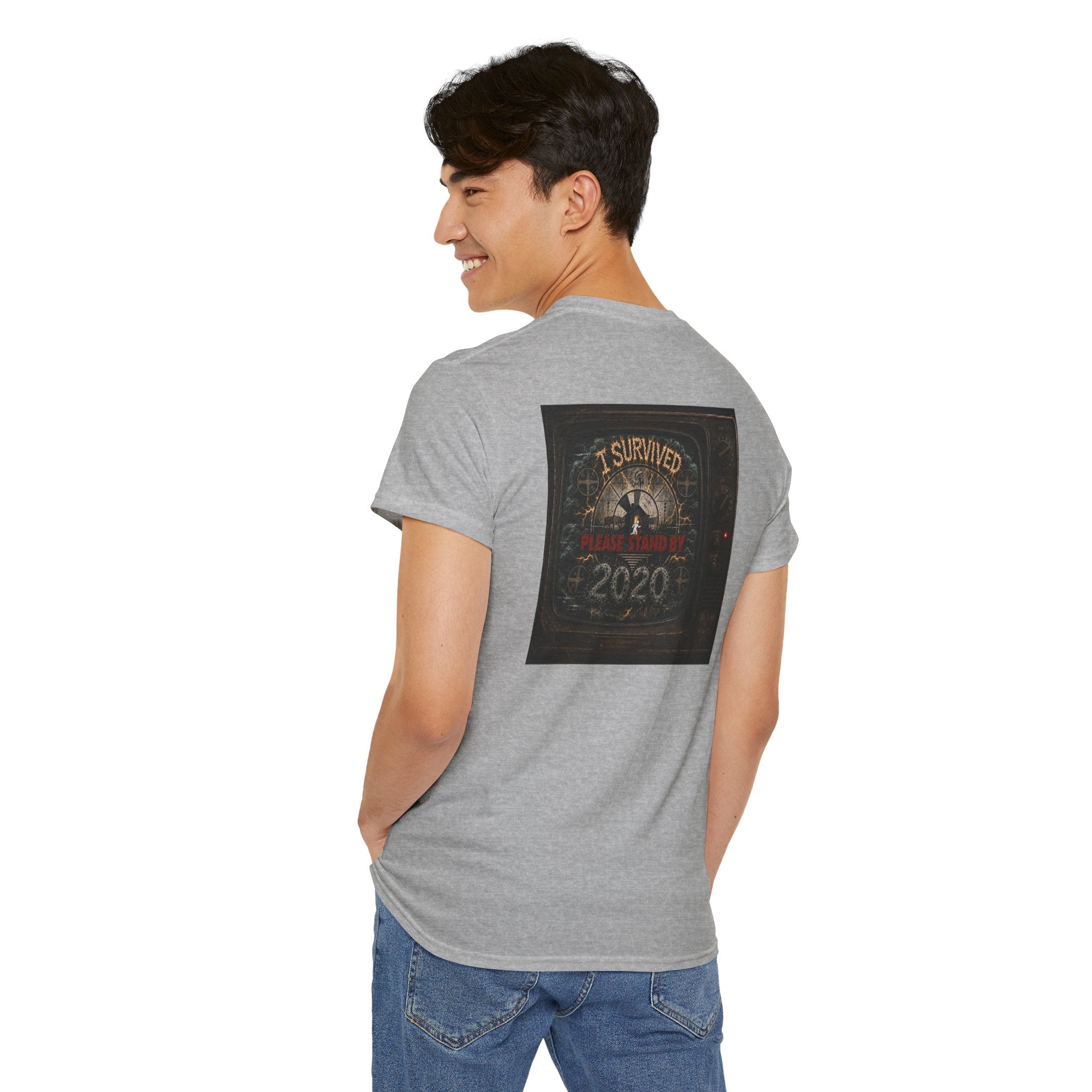 I Survived 2020 — "Please Stand By" Test Pattern Tee Summer Premier Unisex Heavy Cotton Tee