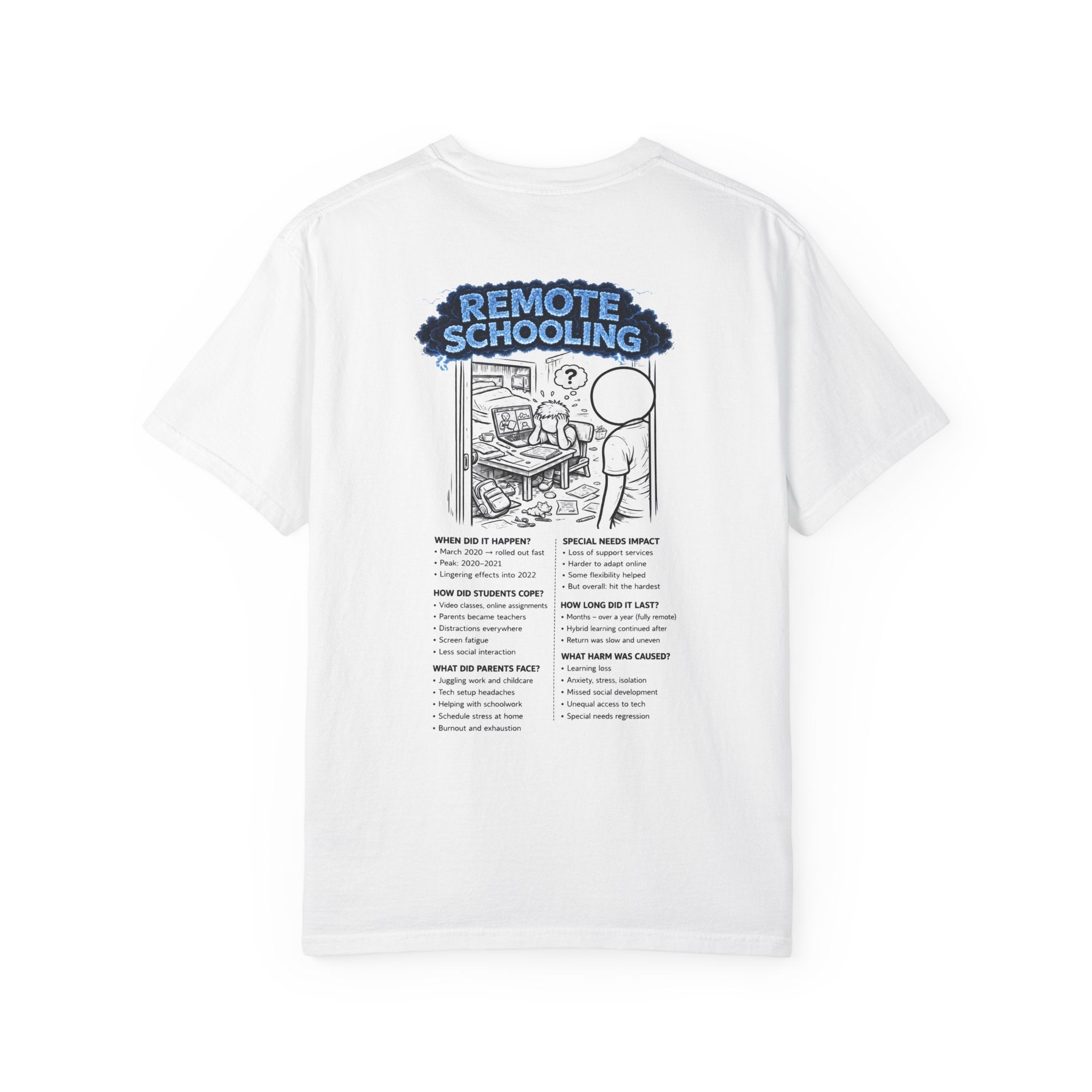 J'ai survécu à 2020 — S3:E3 "L'école à distance" | T-shirt unisexe teint en pièce édition Confinement - Documentaire