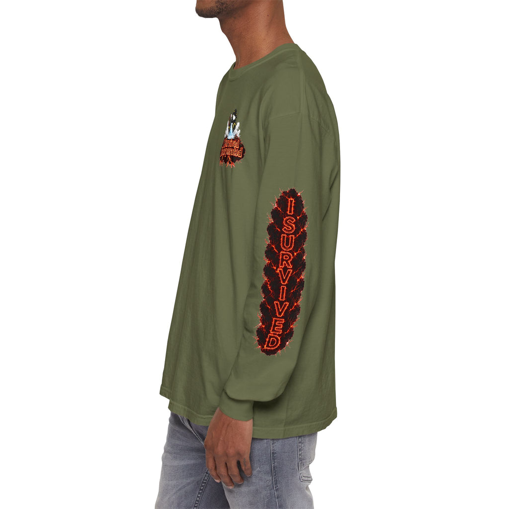 I Survived 2020 — "Please Stand By" Test Pattern Tee Special Edition Wildfire Signal Edition Summer Premiere Unisex Garment-Dyed Long Sleeve T-Shirt