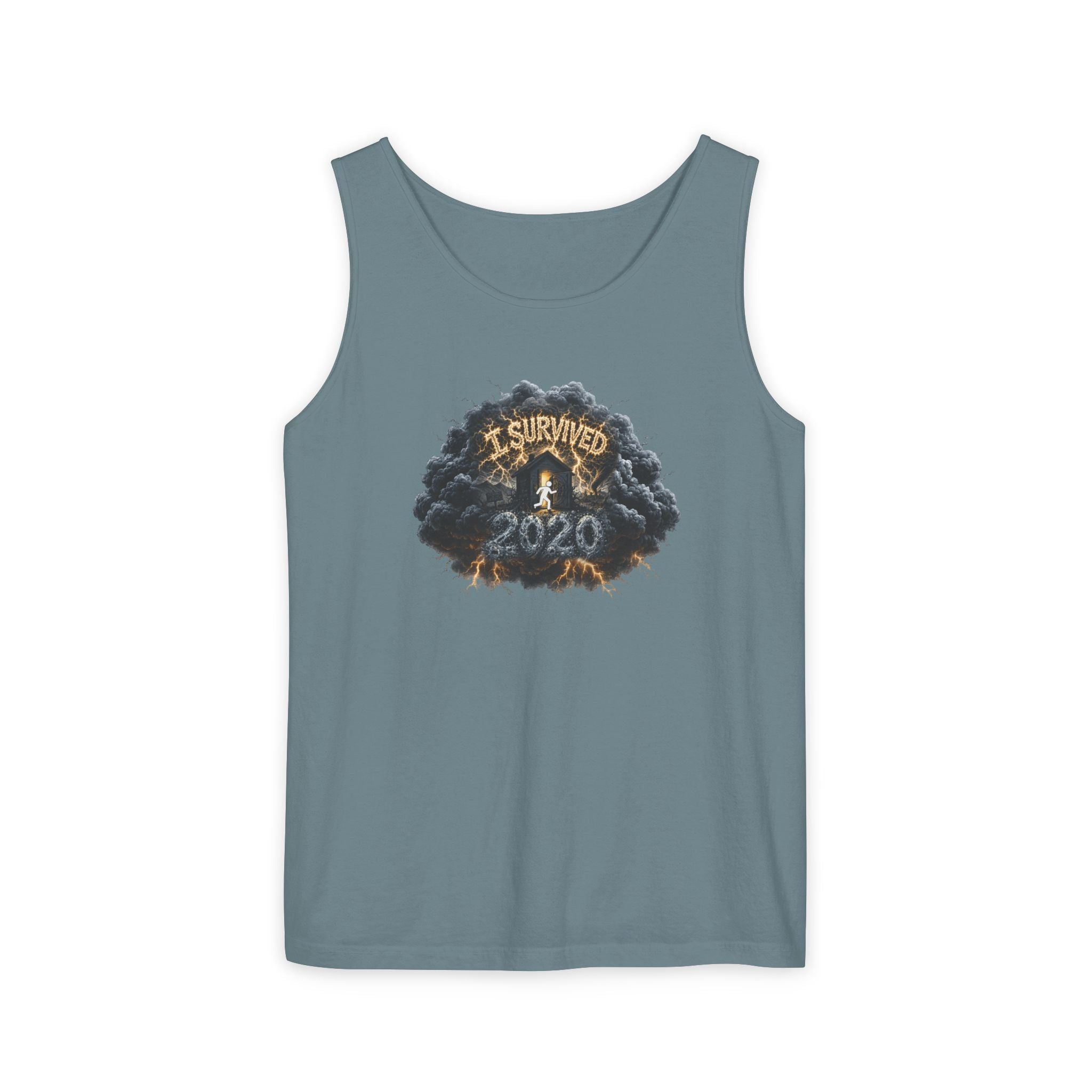 I Survived 2020 — Original PILOT Design: Director's Cut Unisex Garment-Dyed Tank Top