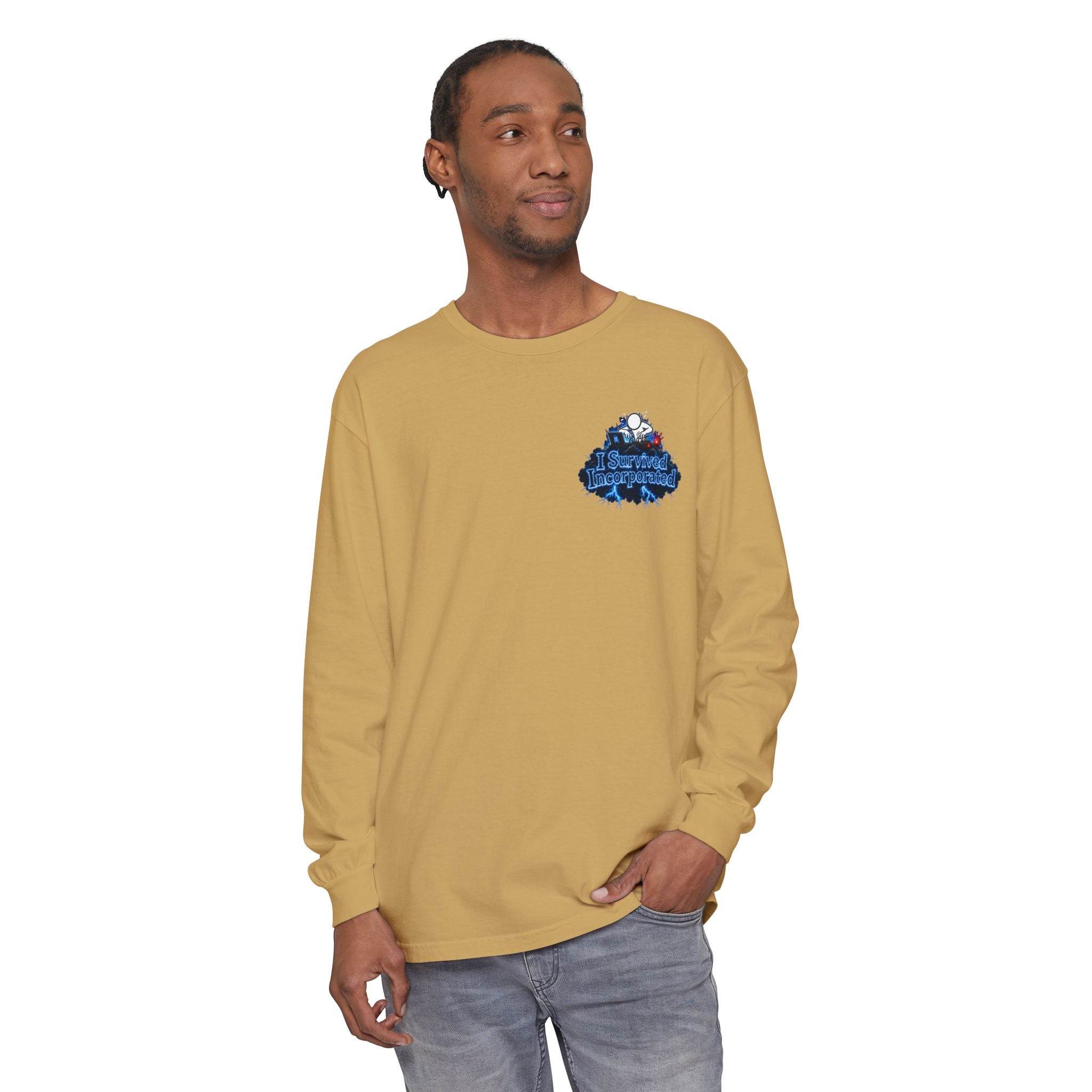 I Survived 2020 — "Please Stand By" Test Pattern Tee Lockdown Edition Summer Exclusive Unisex Garment-Dyed Long Sleeve T-Shirt