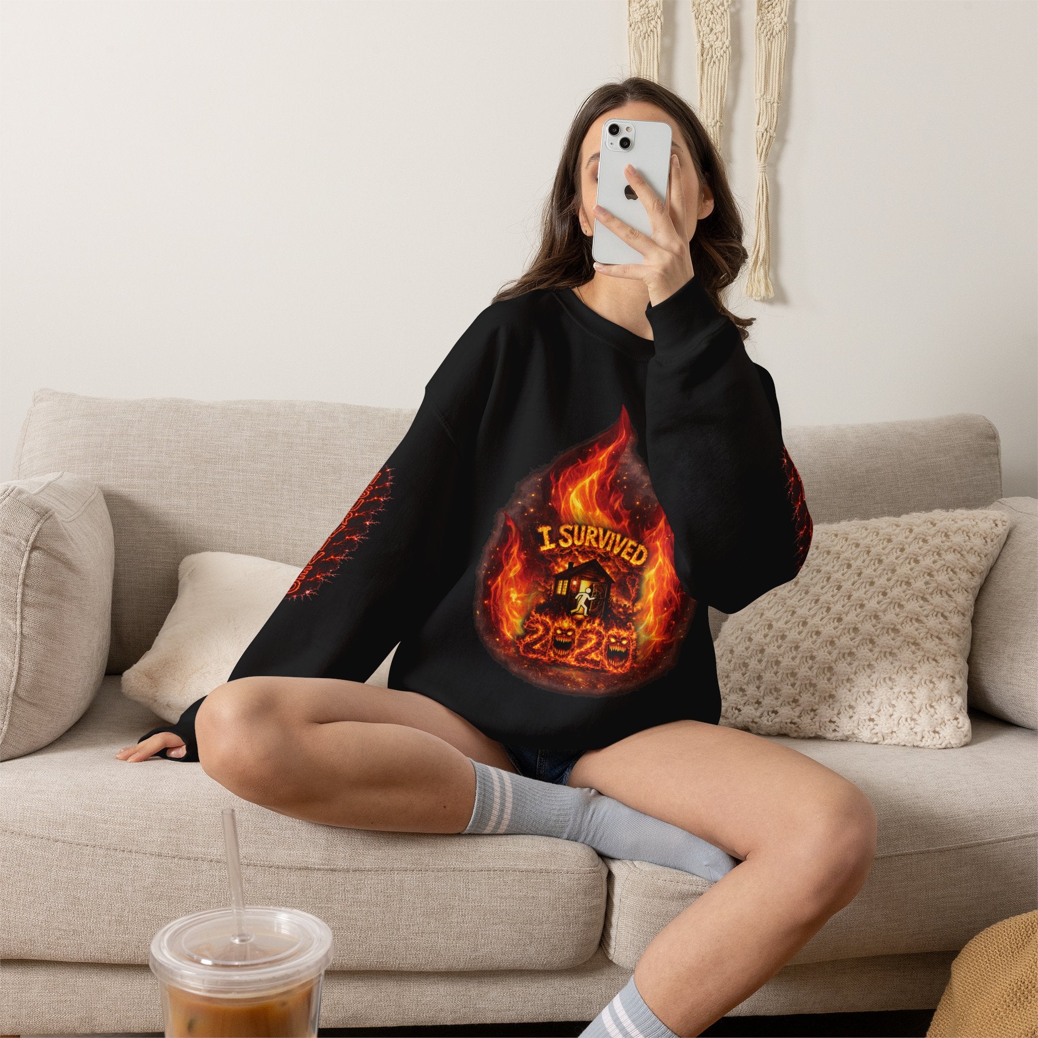 I Survived 2020 — Director's Cut S2:E1 "Berry Creek" | Wildfire Edition Memorial Unisex Heavy Blend™ Crewneck Sweatshirt