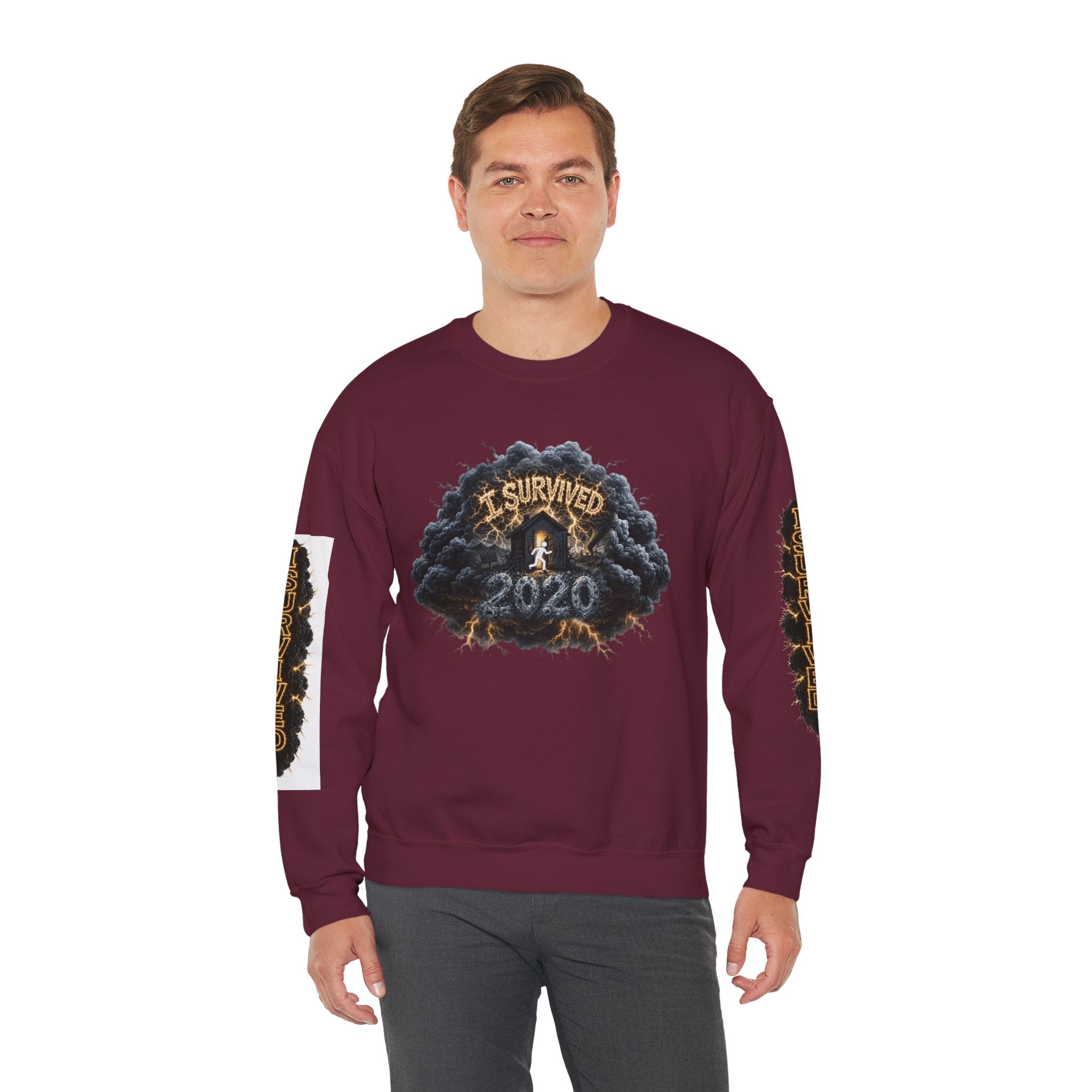 I Survived 2020 — Director's Cut Original Design Teaser Tee | Season 1 Premiere Drop Unisex Heavy Blend™ Crewneck Sweatshirt