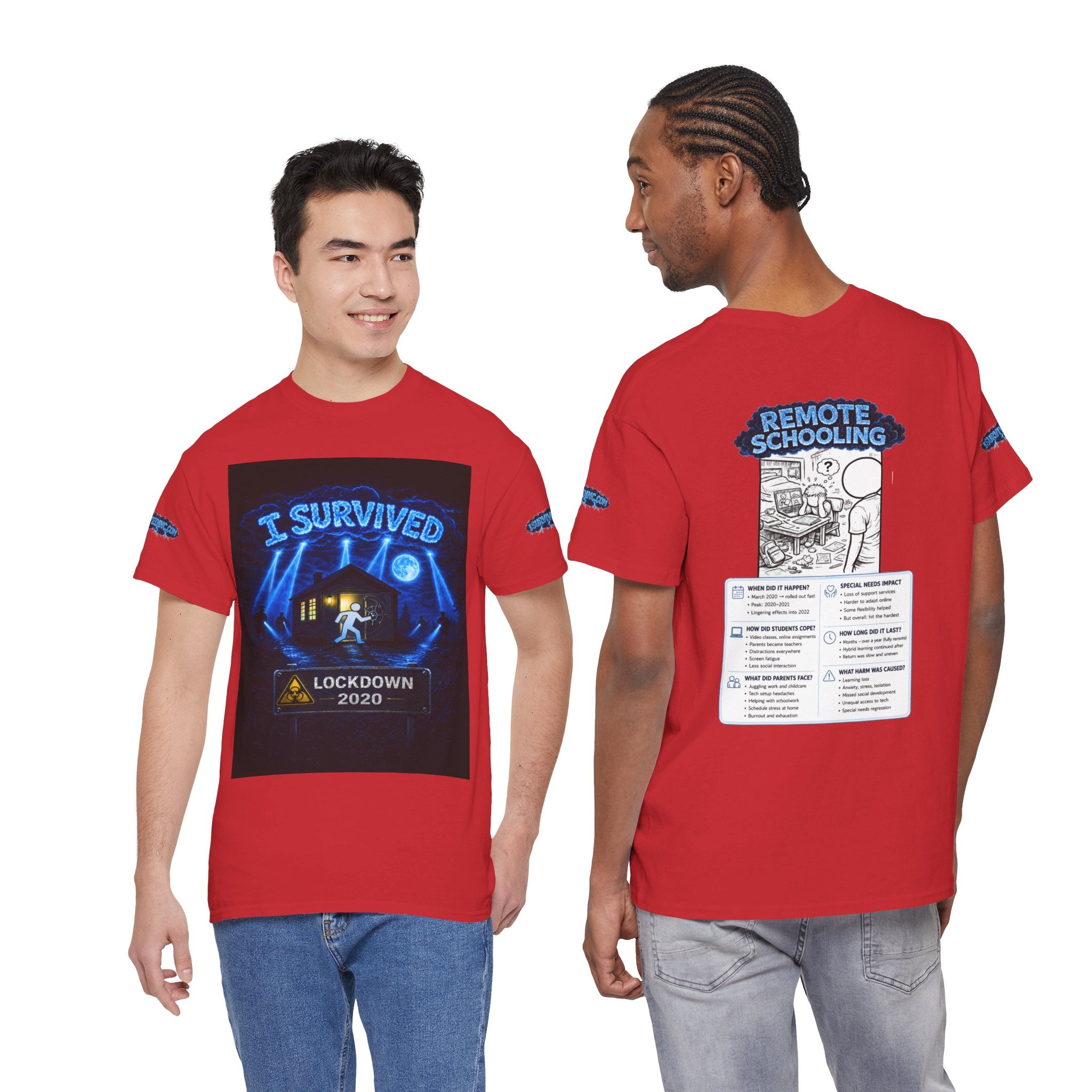 I Survived 2020 — LOCKDOWN S3:E3: Special Edition "Remote Schooling" Unisex Heavy Cotton Tee