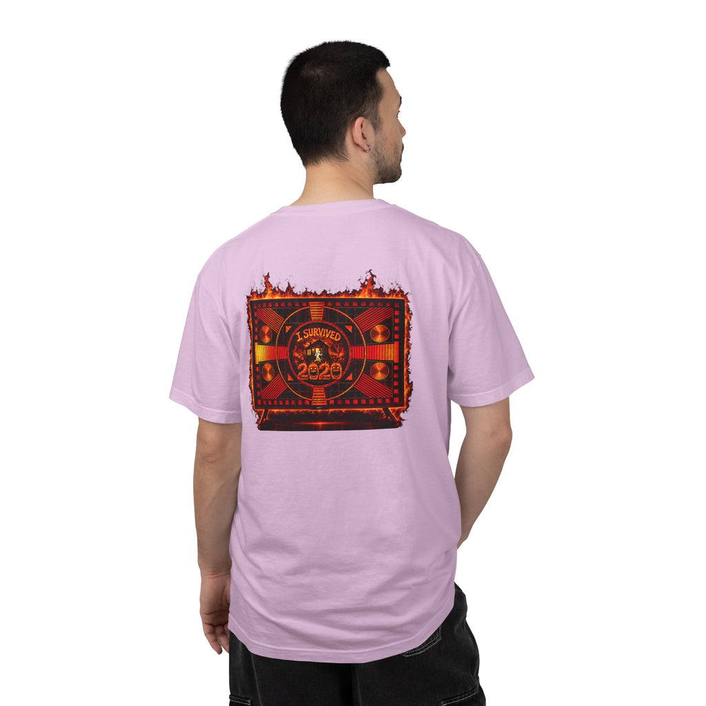 I Survived 2020 — "Please Stand By" Test Pattern Tee Wildfire Signal Edition Summer Premiere Unisex Garment-Dyed T-shirt