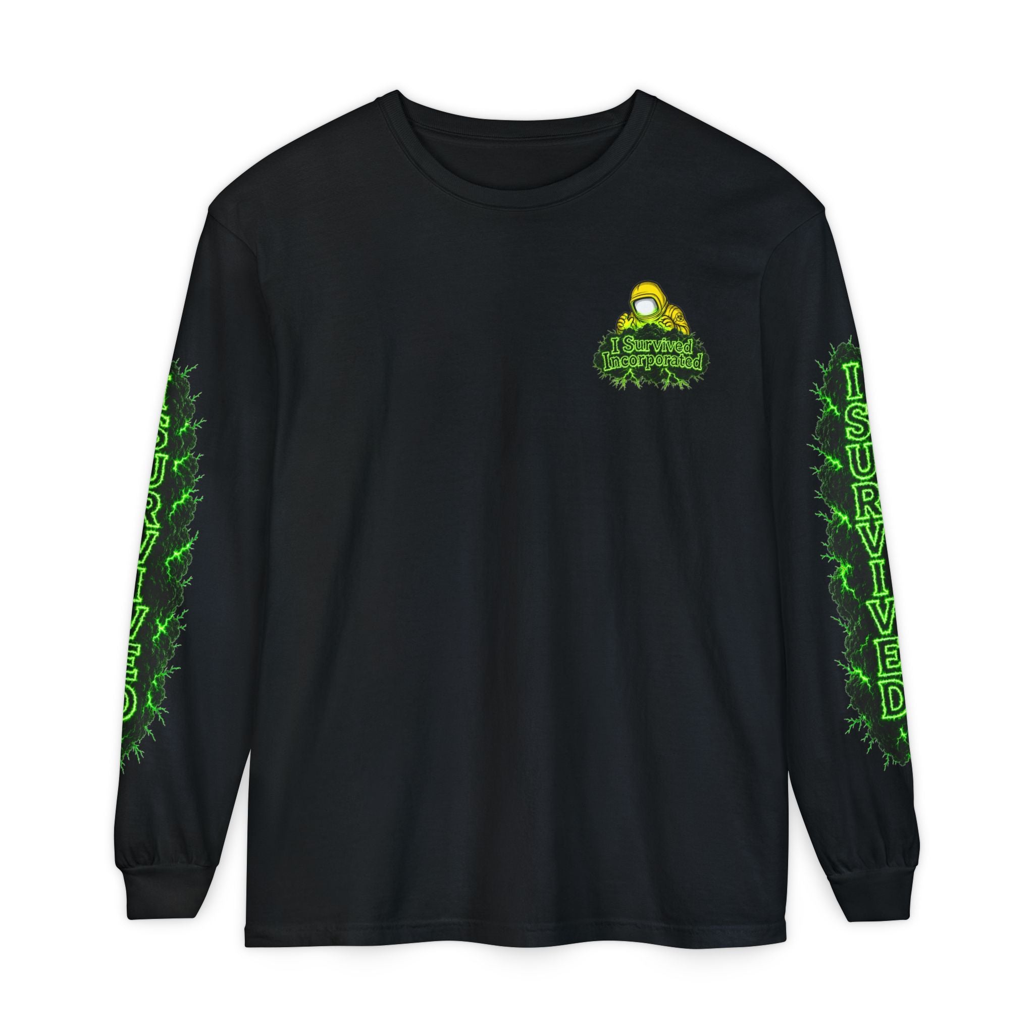 I Survived 2020 — "Please Stand By" Test Pattern Toxic Signal Tee Special Edition Summer Premiere Unisex Garment-Dyed Long Sleeve T-Shirt