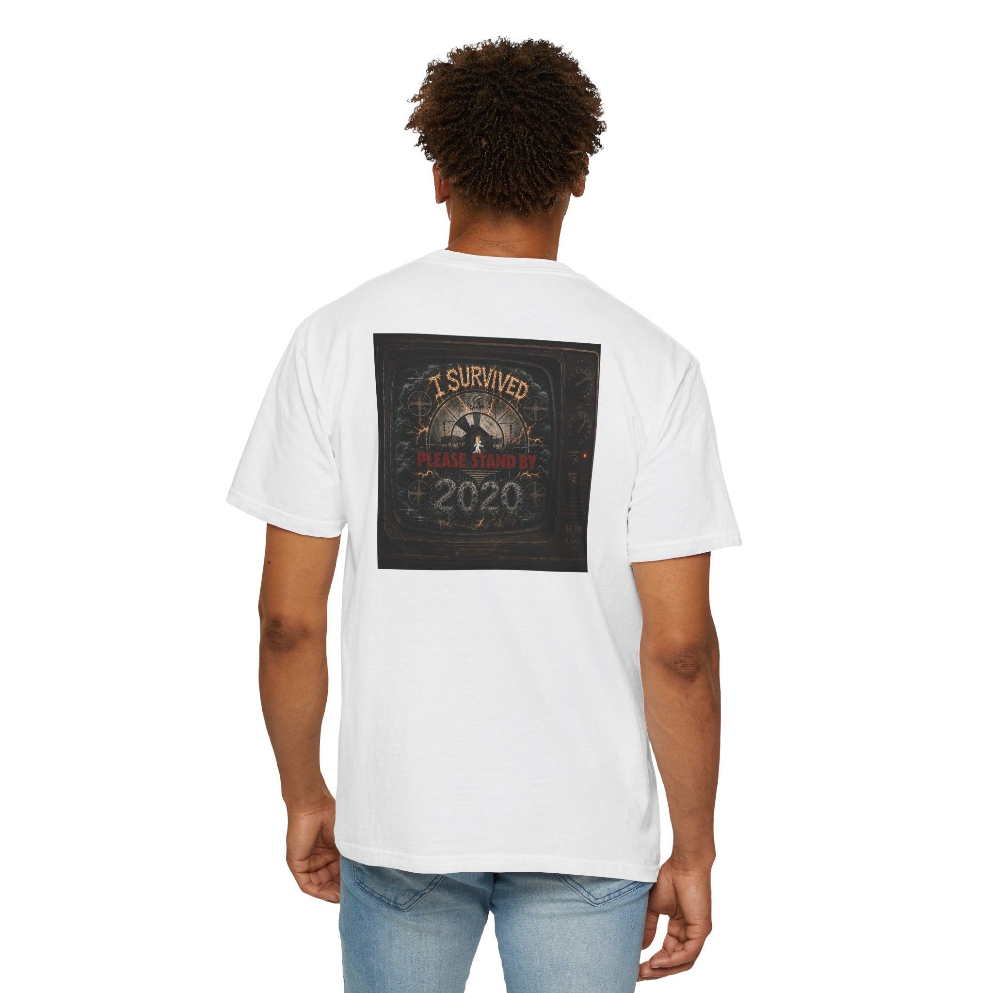 I Survived 2020 — "Please Stand By" Test Pattern Tee Summer Premier Unisex Garment-Dyed T-shirt