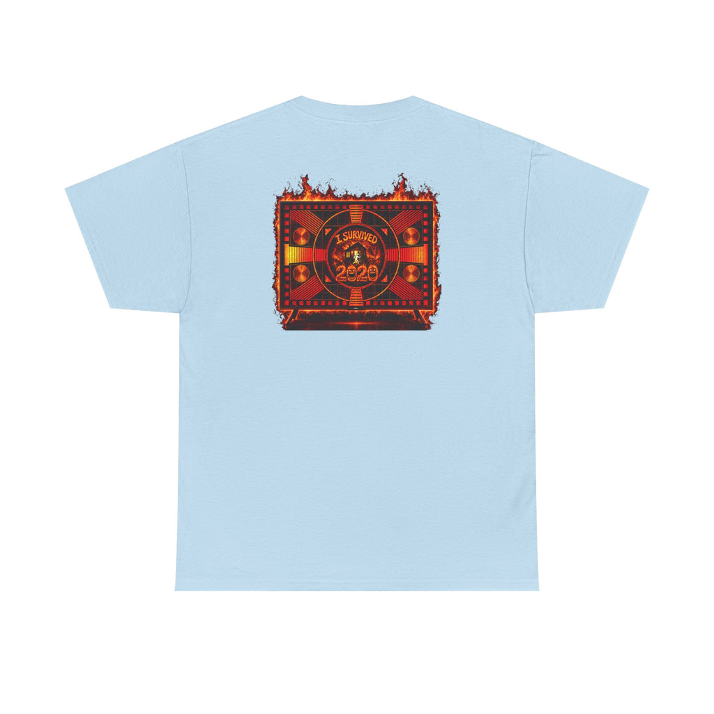 I Survived 2020 — "Please Stand By" Test Pattern Tee Wildfire Signal Edition Summer Premiere Unisex Heavy Cotton Tee