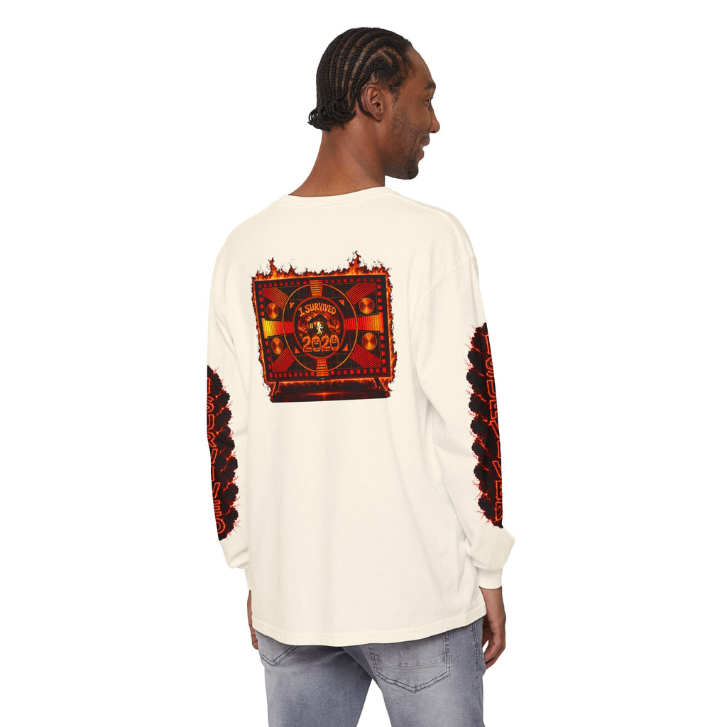 I Survived 2020 — "Please Stand By" Test Pattern Tee Special Edition Wildfire Signal Edition Summer Premiere Unisex Garment-Dyed Long Sleeve T-Shirt