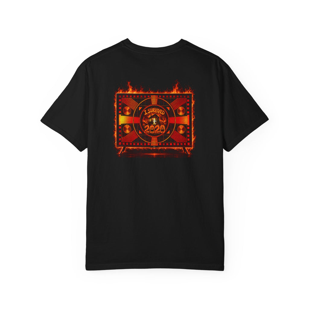I Survived 2020 — "Please Stand By" Test Pattern Tee Wildfire Signal Edition Summer Premiere Unisex Garment-Dyed T-shirt