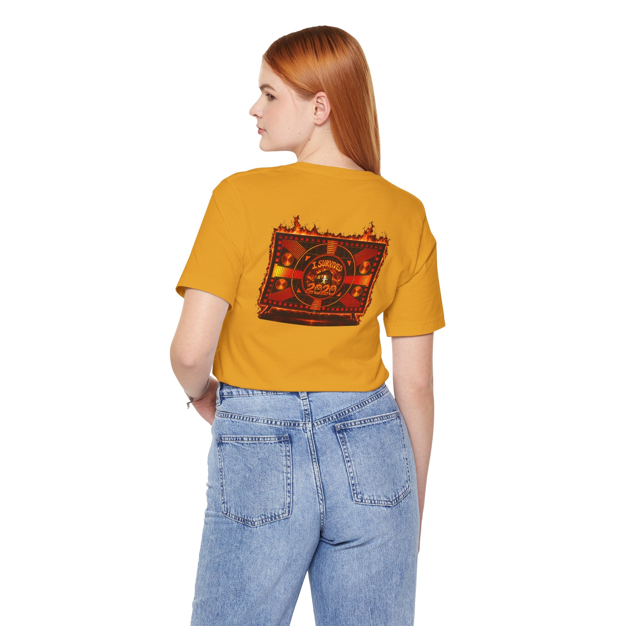 I Survived 2020 — "Please Stand By" Test Pattern Tee Wildfire Signal Edition Summer Premiere Unisex Jersey Short Sleeve Tee
