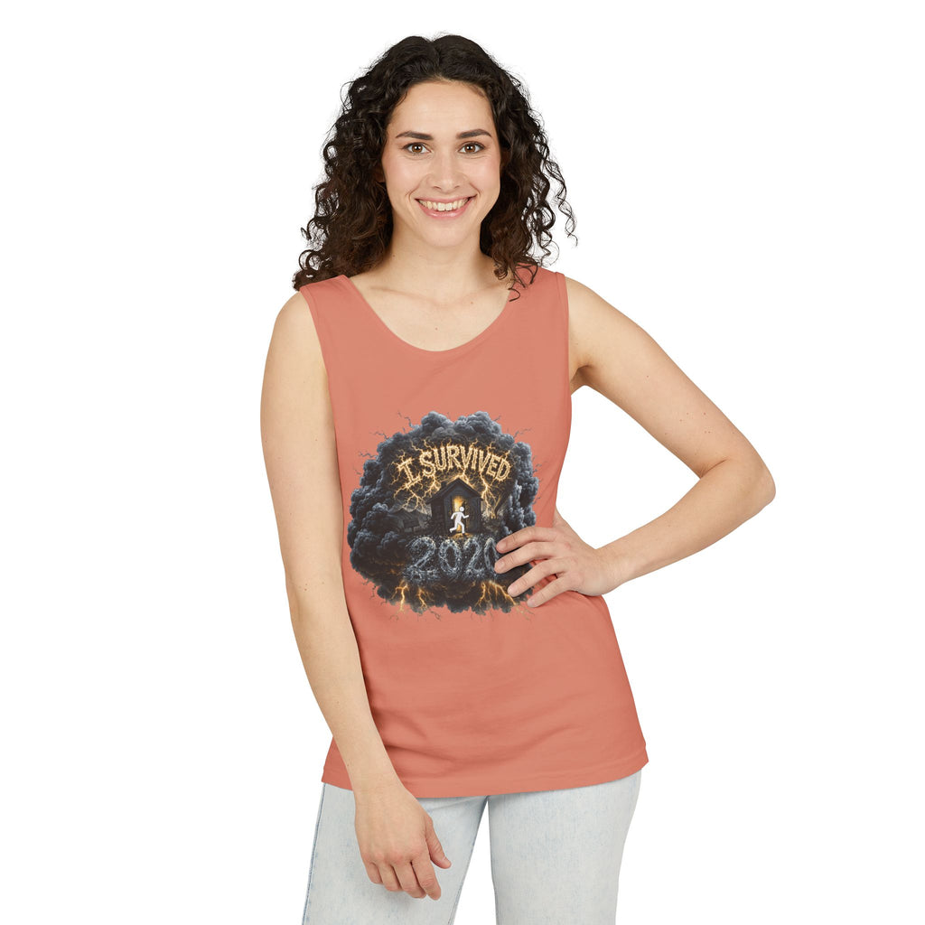 I Survived 2020 — Director's Cut Original Design Teaser Tee | Season 1 Premiere Drop Unisex Garment-Dyed Tank Top