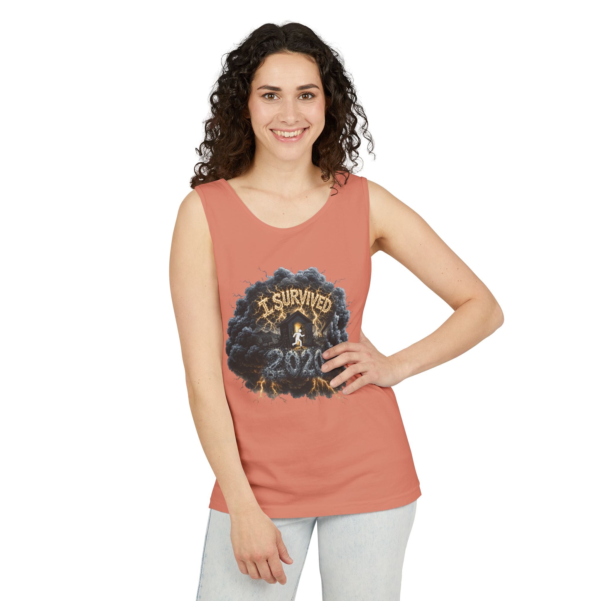 I Survived 2020 — Director's Cut Original Design Teaser Tee | Season 1 Premiere Drop Unisex Garment-Dyed Tank Top
