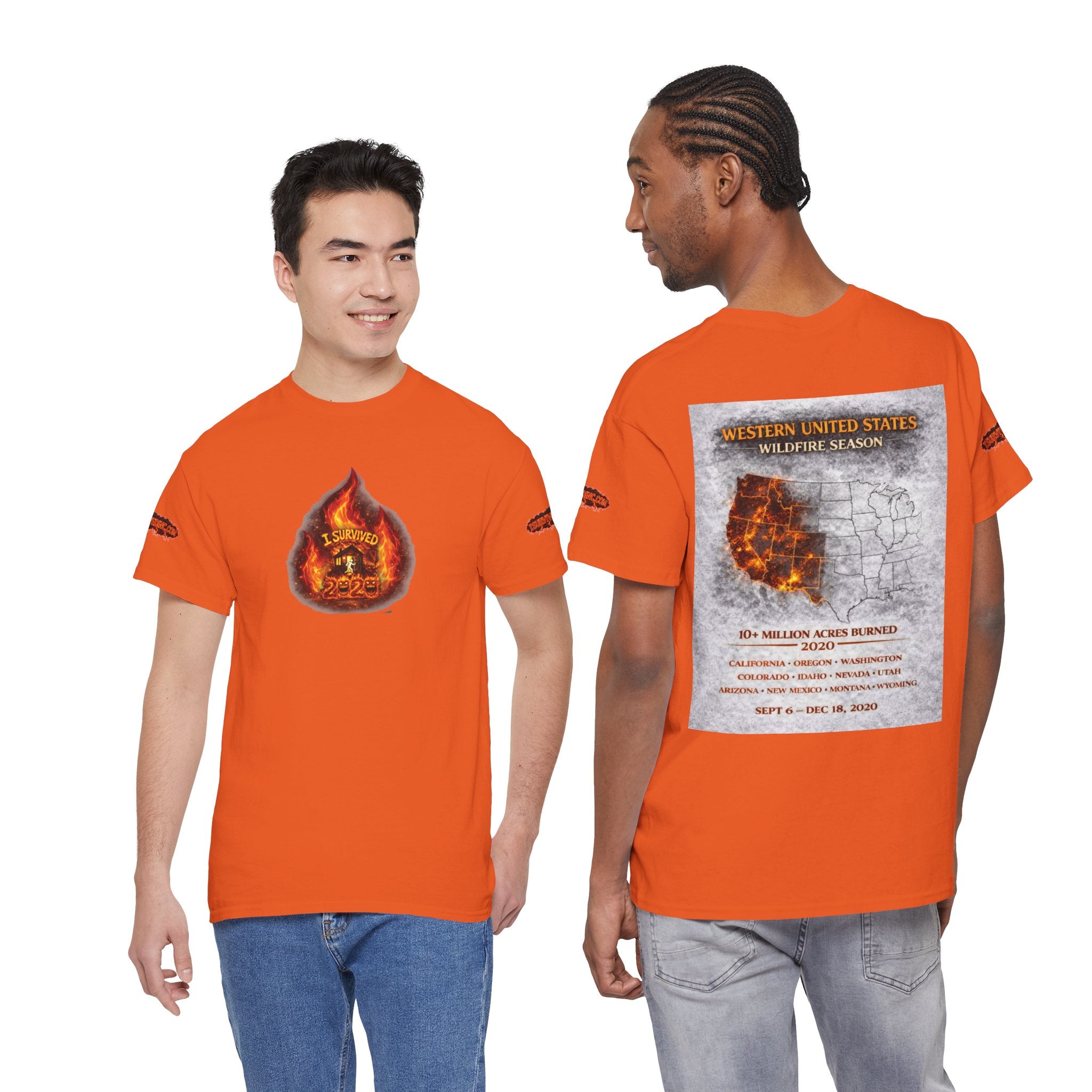 I Survived 2020 —  WILDFIRES S2:E4: Director's Cut Special Edition "Western U.S. Wildfire Season" Memorial Unisex Heavy Cotton Tee