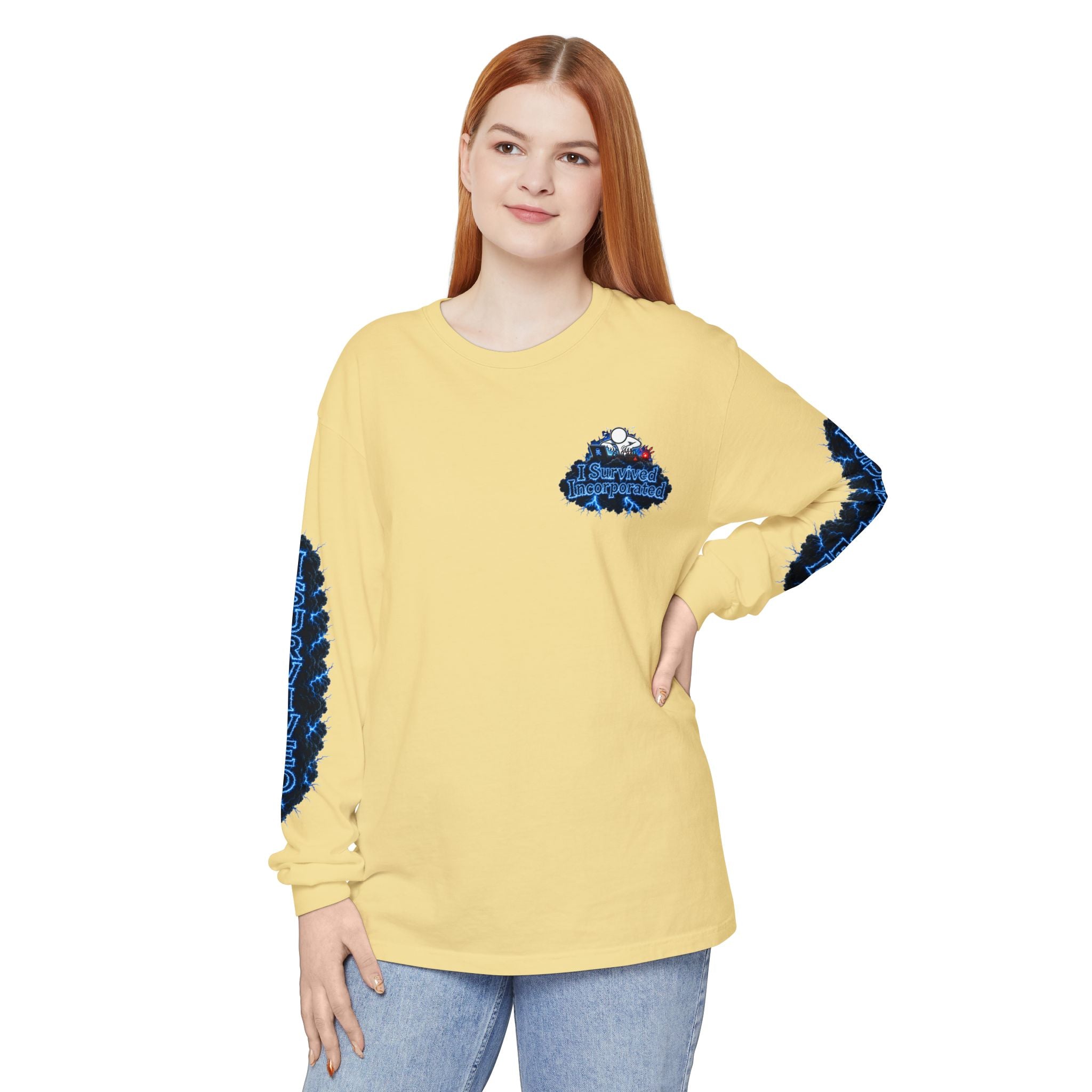 I Survived 2020 — "Please Stand By" Test Pattern Tee Lockdown Special Edition Summer Exclusive Unisex Garment-Dyed Long Sleeve T-Shirt