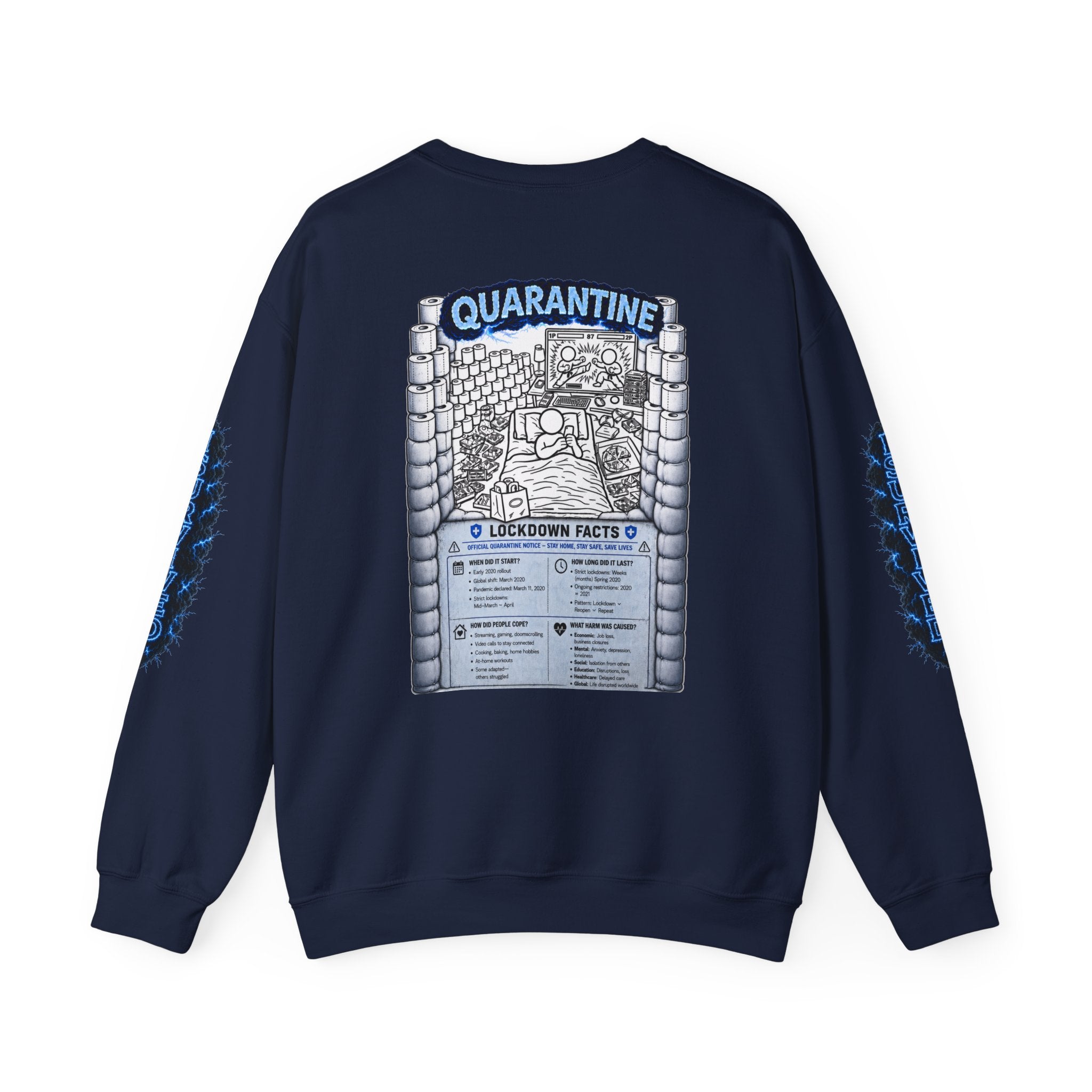 I Survived 2020 —  LOCKDOWN S3:E1: Director's Cut Special Edition "Quarantine" Unisex Heavy Blend™ Crewneck Sweatshirt