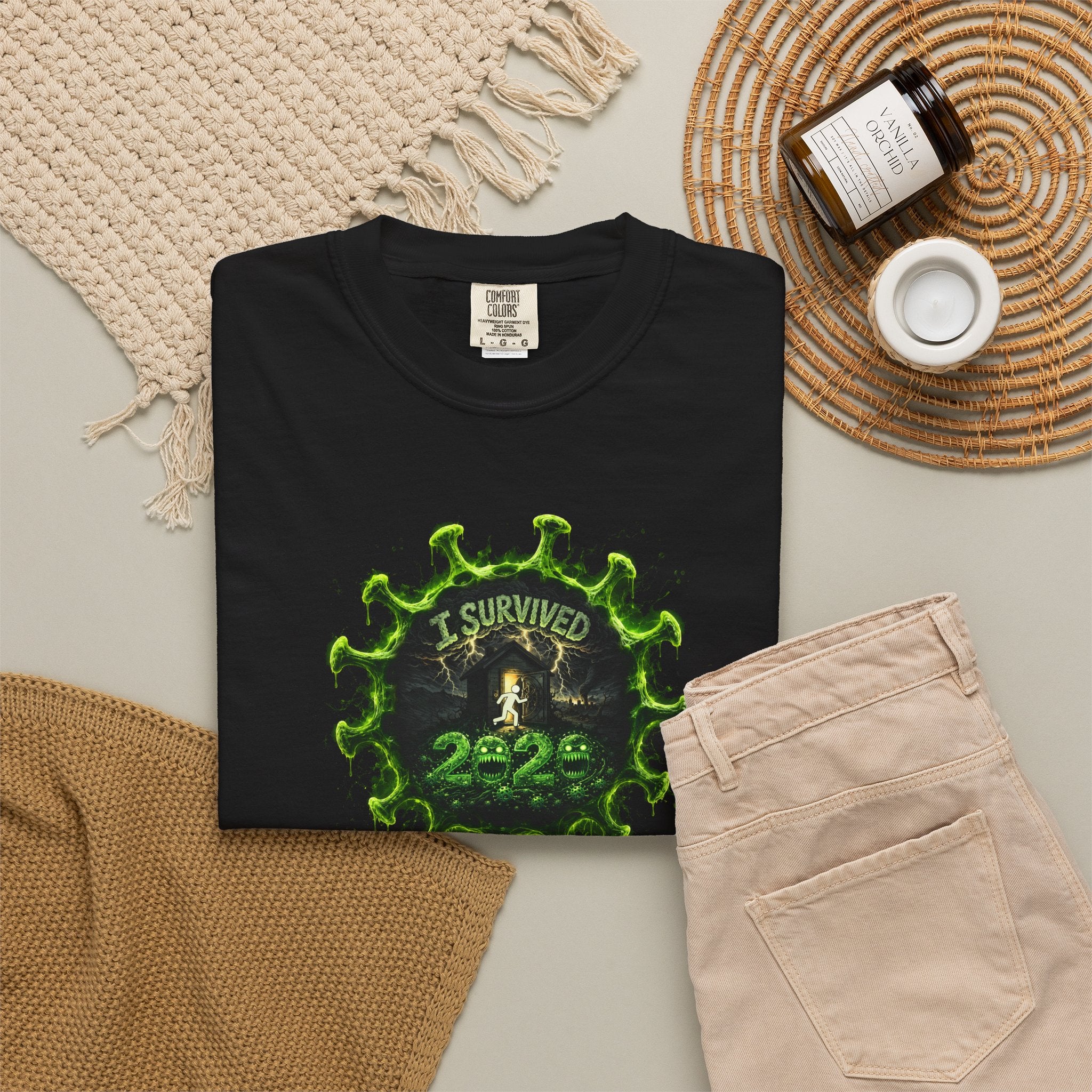 I Survived 2020 —  PANDEMIC S1:E1: Director's Cut "COVID-19: The Coronavirus" Unisex Garment-Dyed T-shirt
