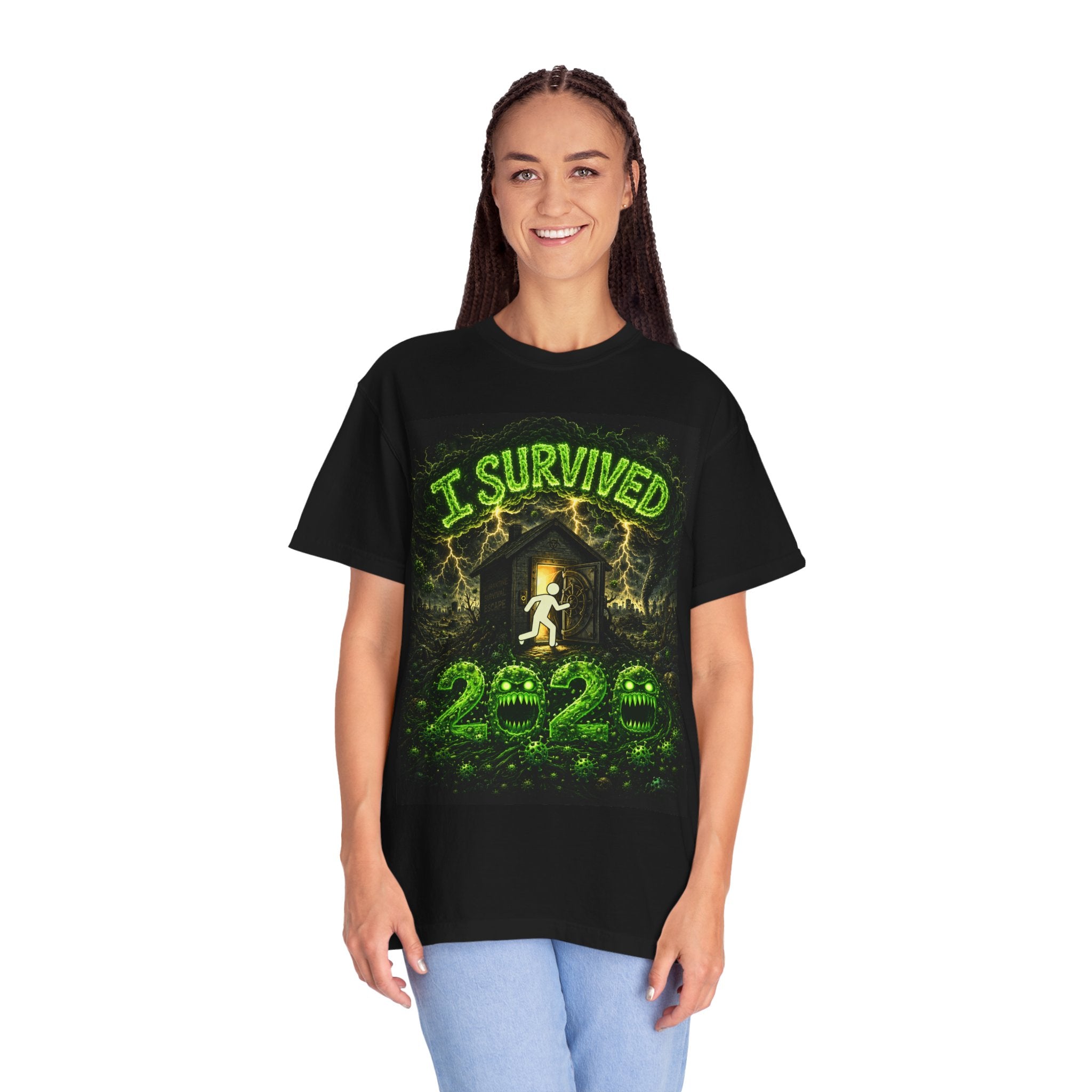 I Survived 2020 — PANDEMIC S1:E3: "The Jab!" Unisex Garment-Dyed T-shirt