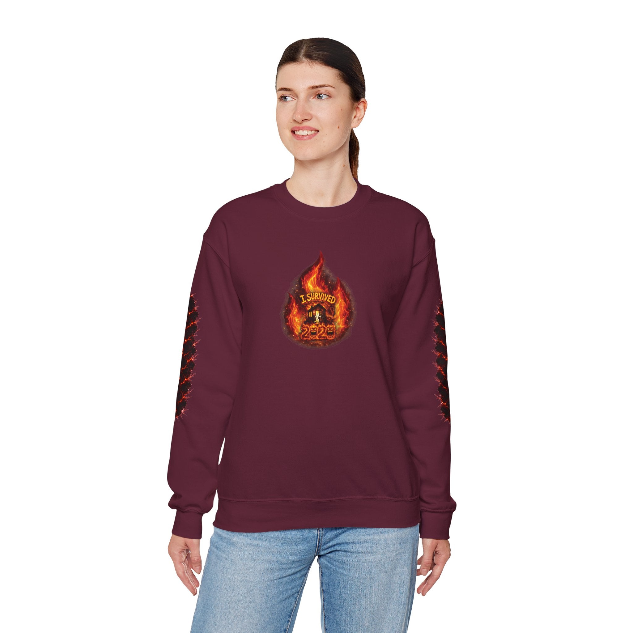 I Survived 2020 — WILDFIRES S2:E3: Director's Cut "The California Wildfires" Memorial Unisex Heavy Blend™ Crewneck Sweatshirt