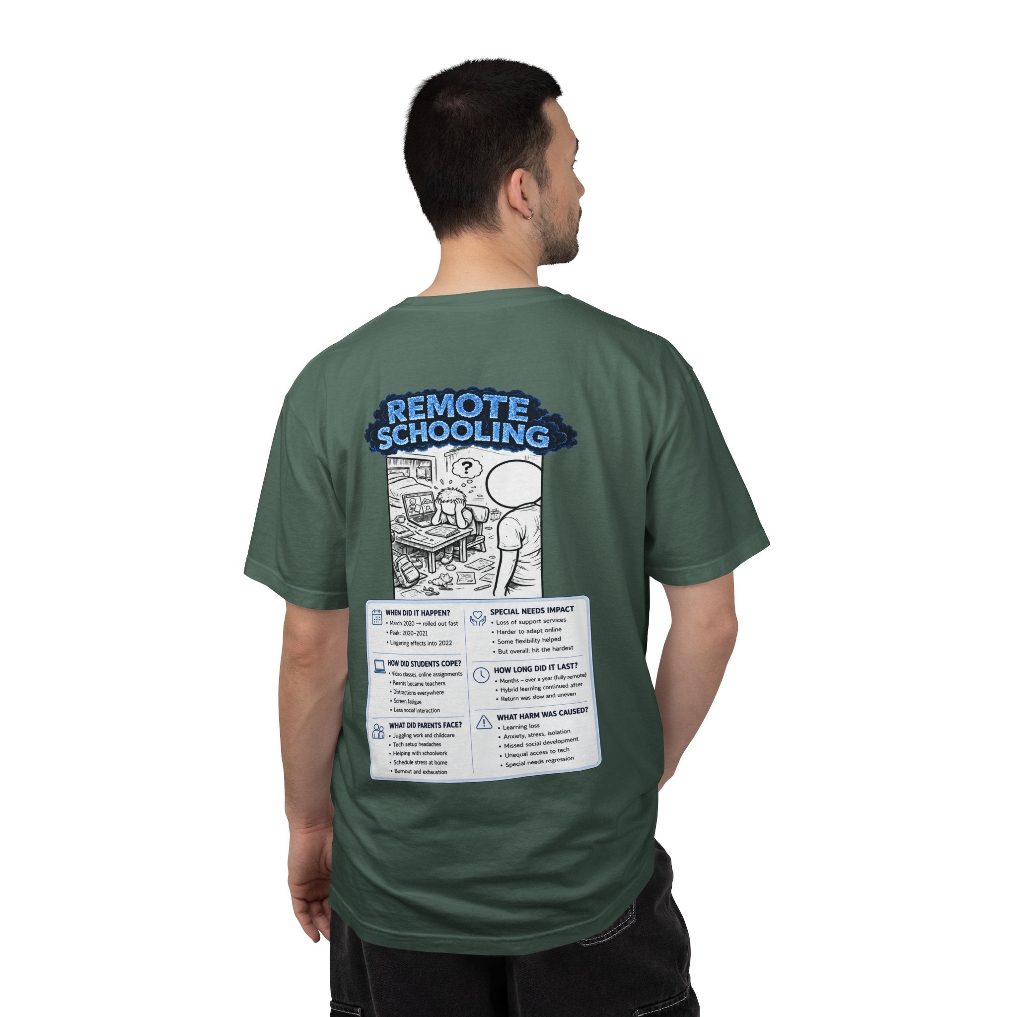 I Survived 2020 — LOCKDOWN S3:E3: "Remote Schooling" Unisex Garment-Dyed T-shirt