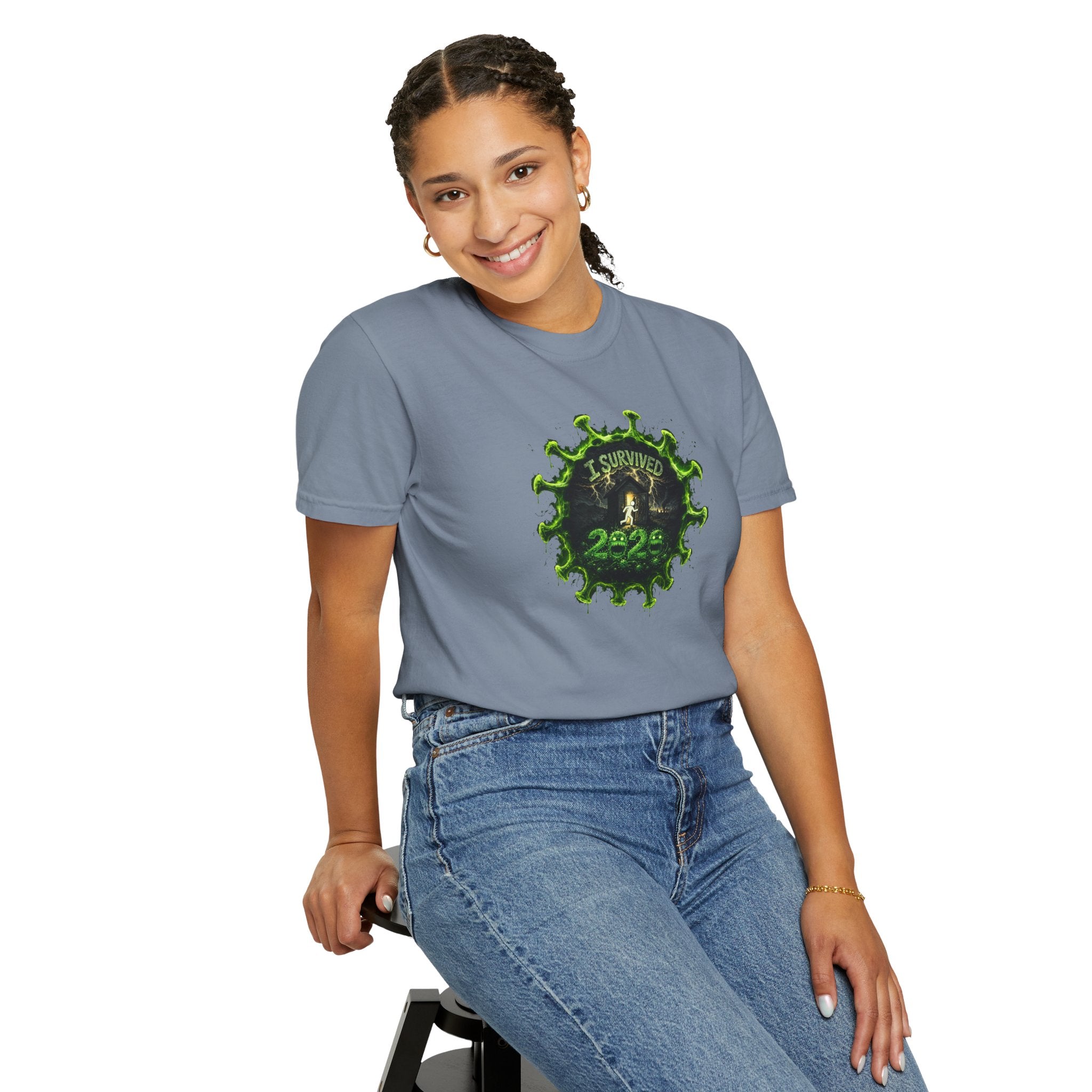 I Survived 2020 — PANDEMIC S1:E4: Director's Cut "Mask Madness" Unisex Garment-Dyed T-shirt