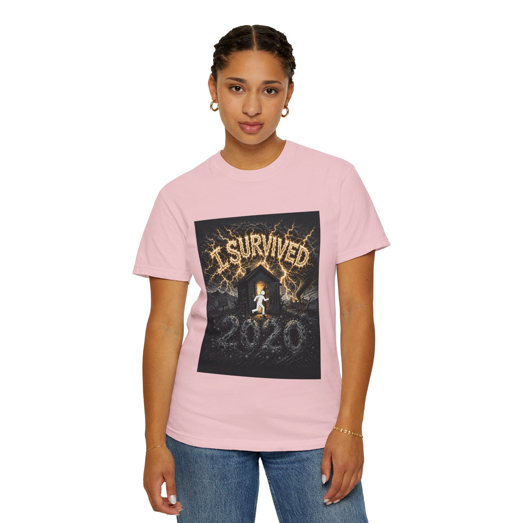I Survived 2020 — Original Design Teaser Tee | Season 1 Premiere Drop Unisex Garment-Dyed T-shirt
