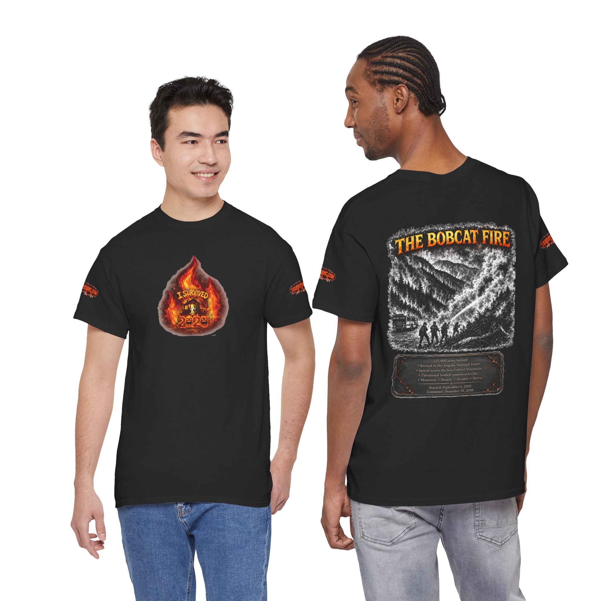 I Survived 2020 — WILDFIRES S2:E2: Director's Cut Special Edition "The Bobcat Fire" Memorial Unisex Heavy Cotton Tee
