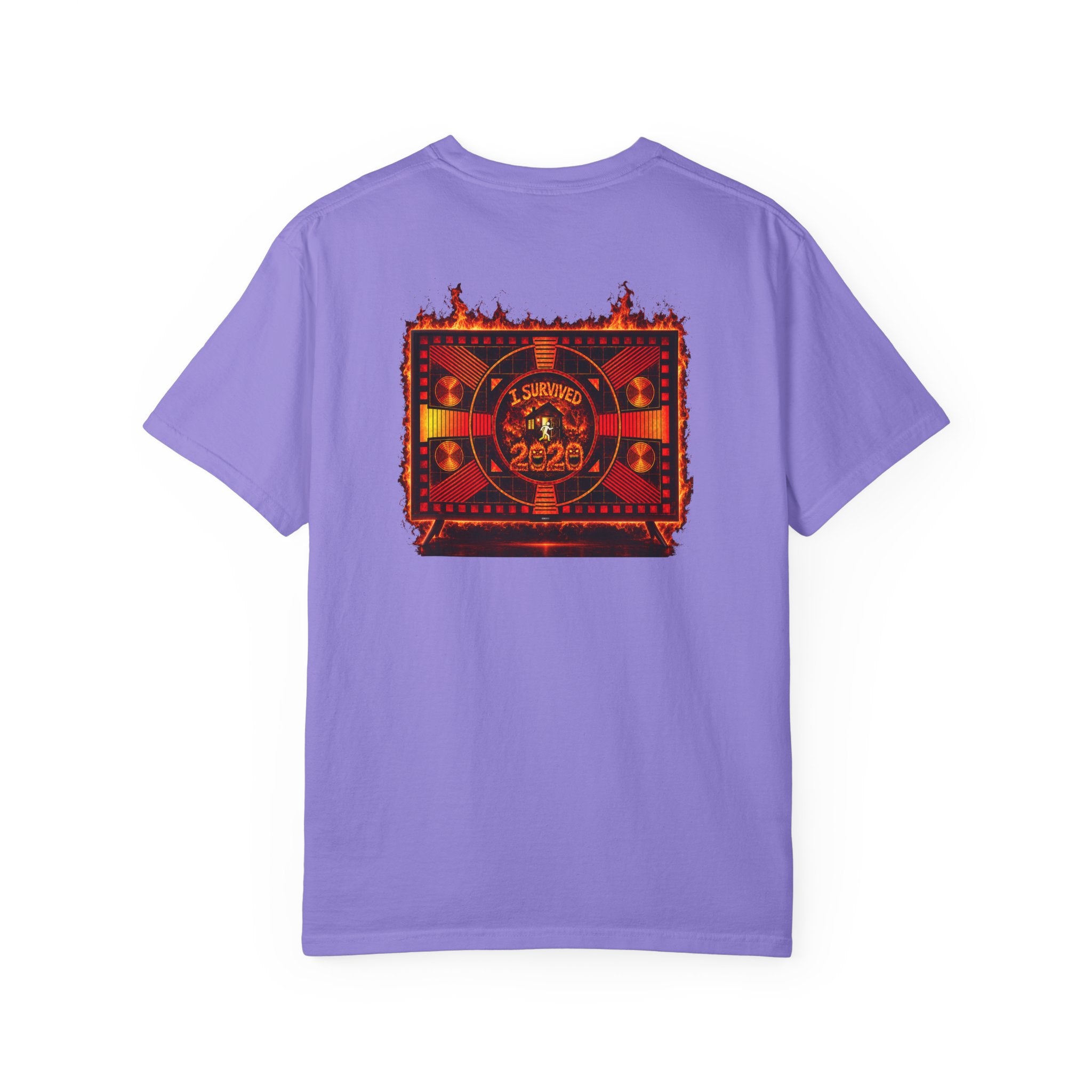 I Survived 2020 — "Please Stand By" Test Pattern Tee Wildfire Signal Edition Summer Premiere Unisex Garment-Dyed T-shirt