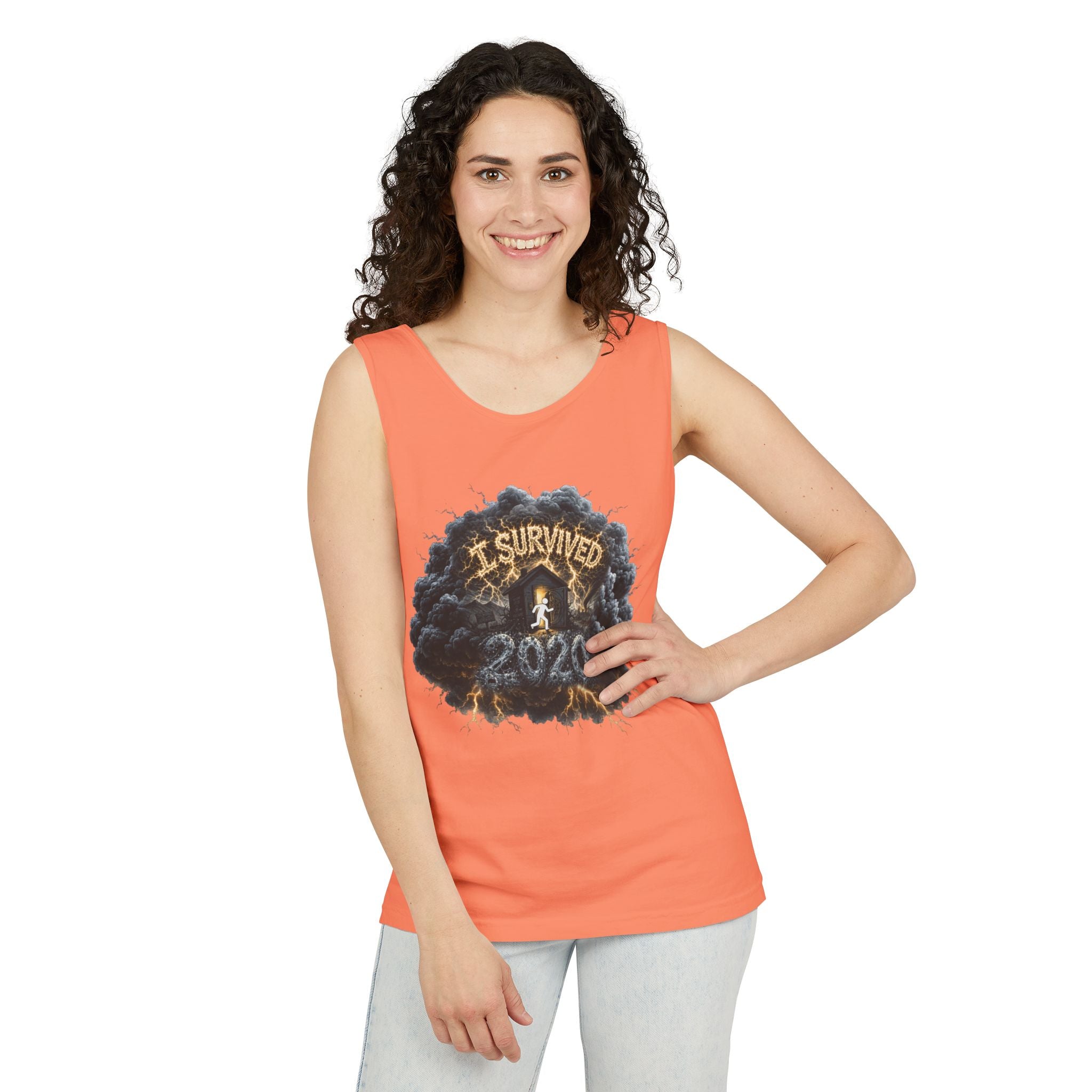 I Survived 2020 — Director's Cut Original Design Teaser Tee | Season 1 Premiere Drop Unisex Garment-Dyed Tank Top