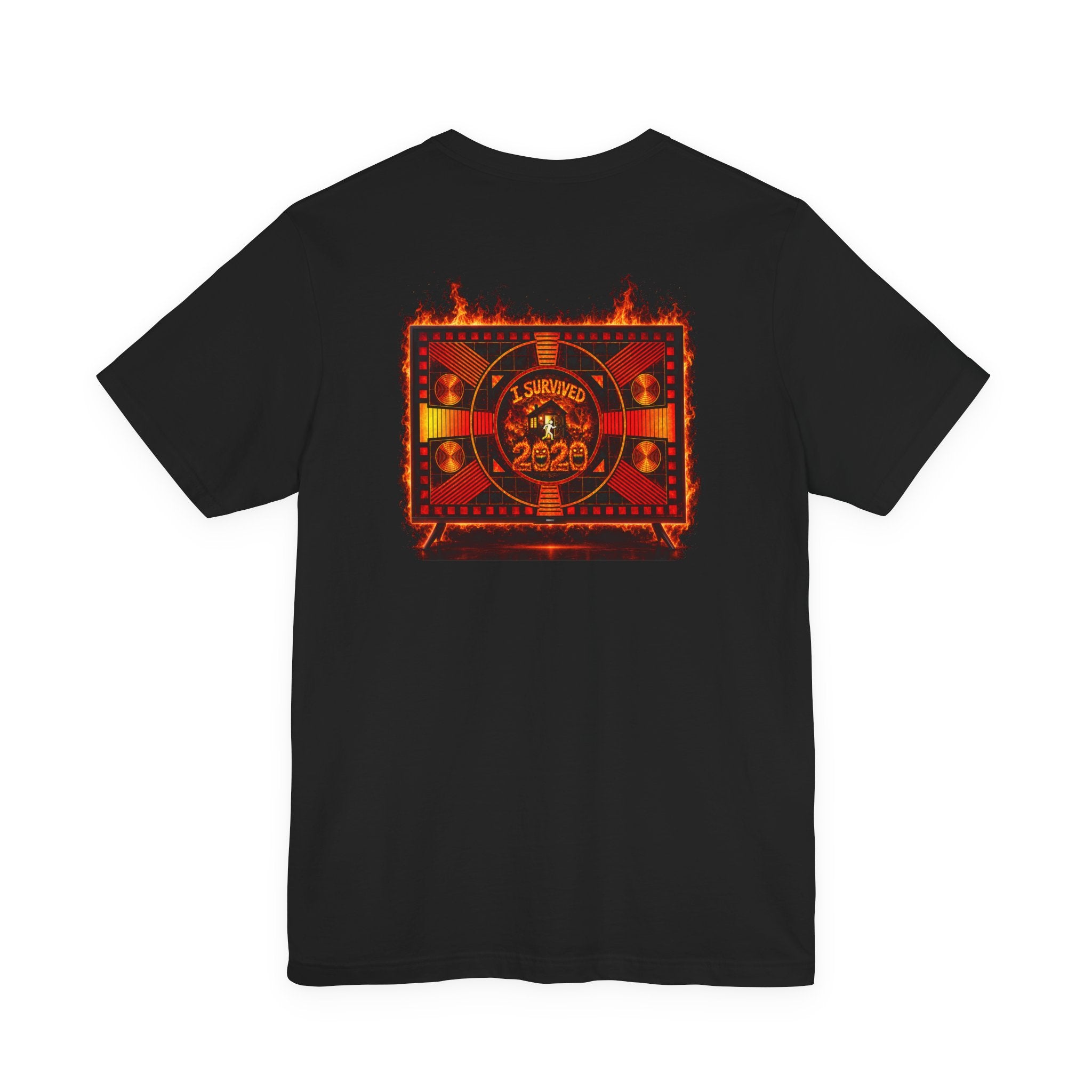 I Survived 2020 — "Please Stand By" Test Pattern Tee Wildfire Signal Edition Summer Premiere Unisex Jersey Short Sleeve Tee