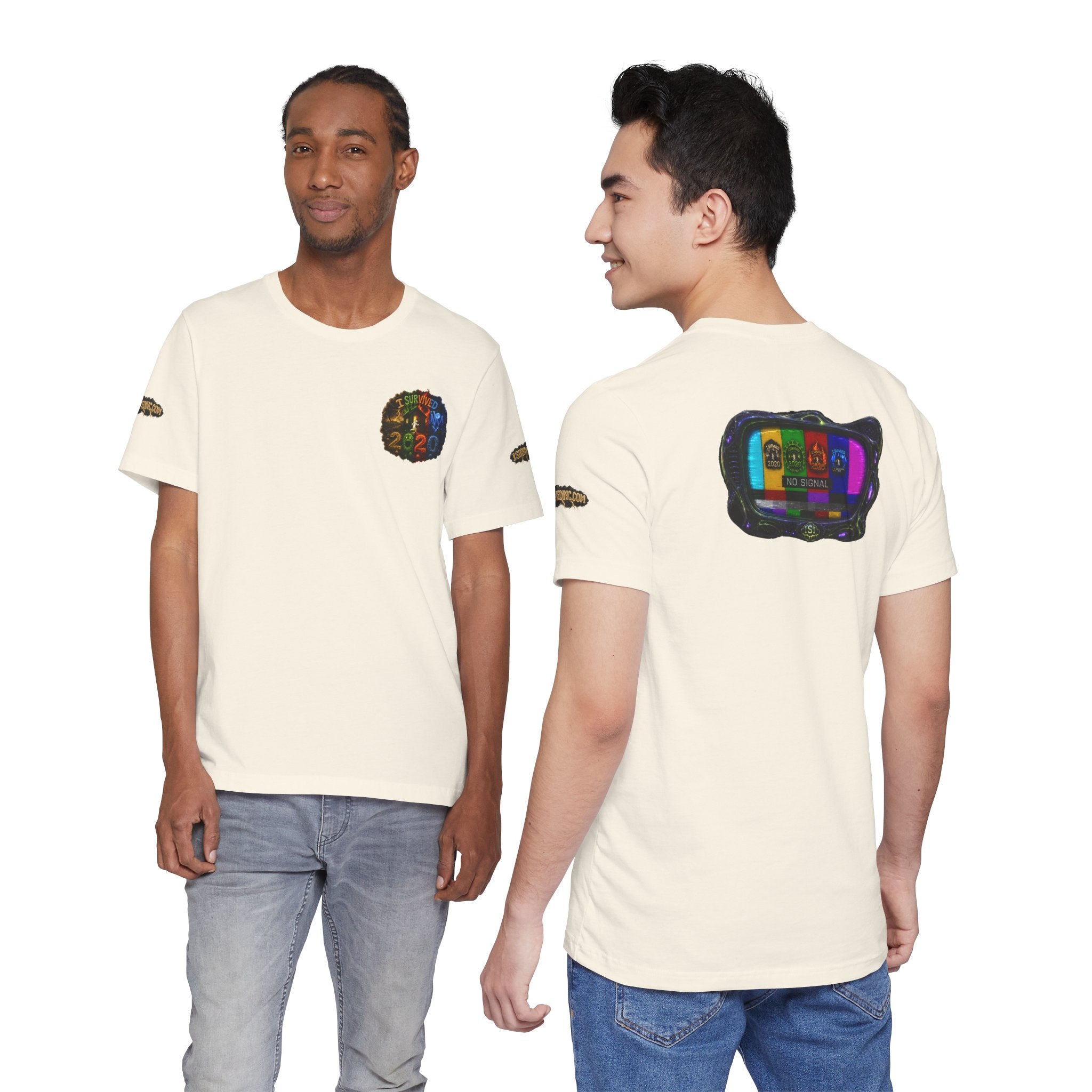 I Survived 2020 — "No Signal" Test Pattern Tee Alien Broadcast Finale Summer Premiere Unisex Jersey Short Sleeve Tee