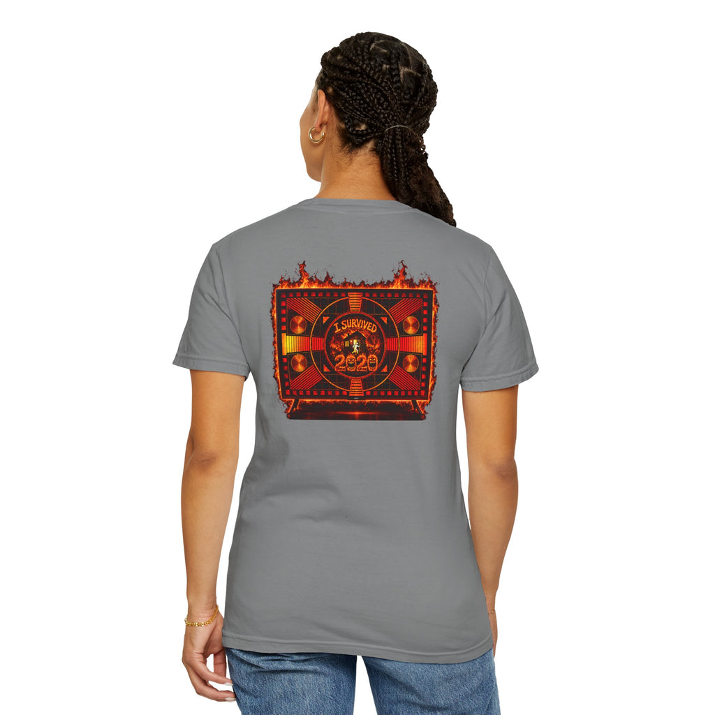 I Survived 2020 — "Please Stand By" Test Pattern Tee Wildfire Signal Edition Summer Premiere Unisex Garment-Dyed T-shirt