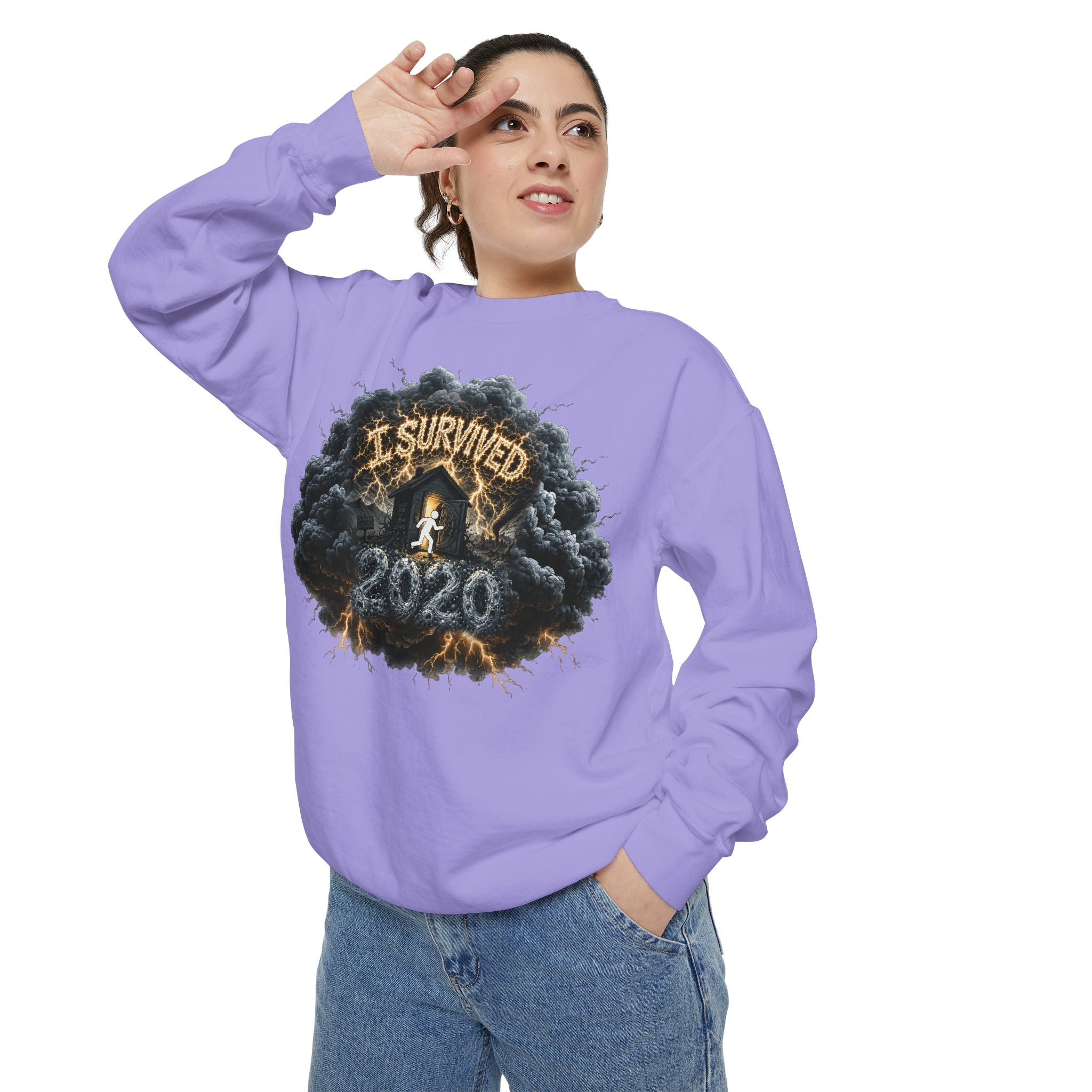 I Survived 2020 — Director's Cut Original Design Teaser Sweatshirt | Season 1 Premiere Drop Unisex Garment-Dyed Sweatshirt
