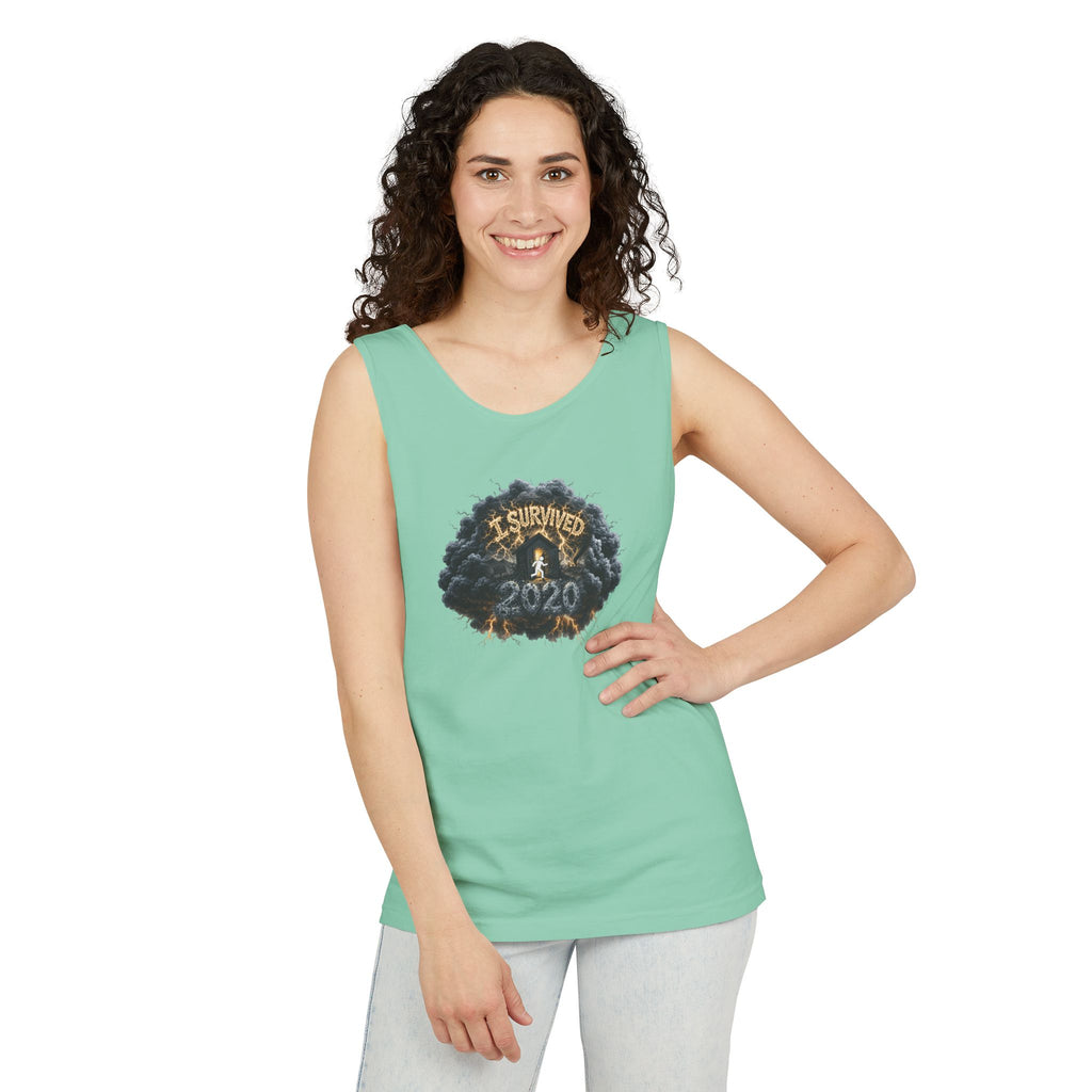 I Survived 2020 — Original PILOT Design: Director's Cut Unisex Garment-Dyed Tank Top