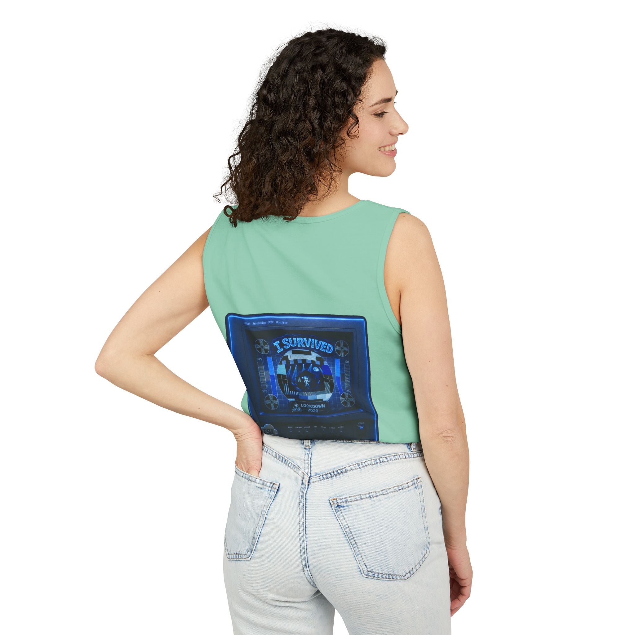 I Survived 2020 — "Please Stand By" Test Pattern Tee Lockdown Special Edition Summer Exclusive Unisex Garment-Dyed Tank Top