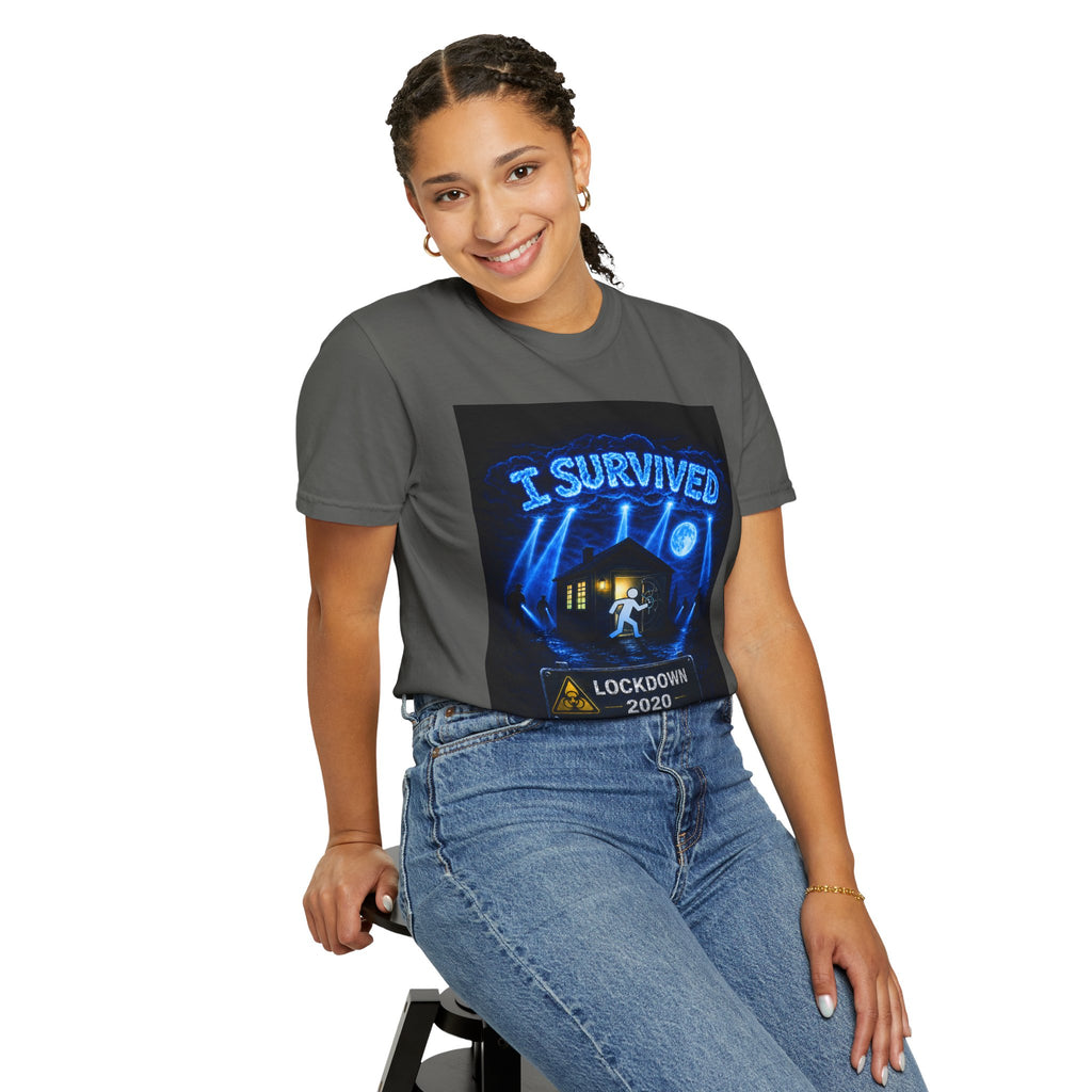 I Survived 2020 — LOCKDOWN S3:E3: "Remote Schooling" Unisex Garment-Dyed T-shirt